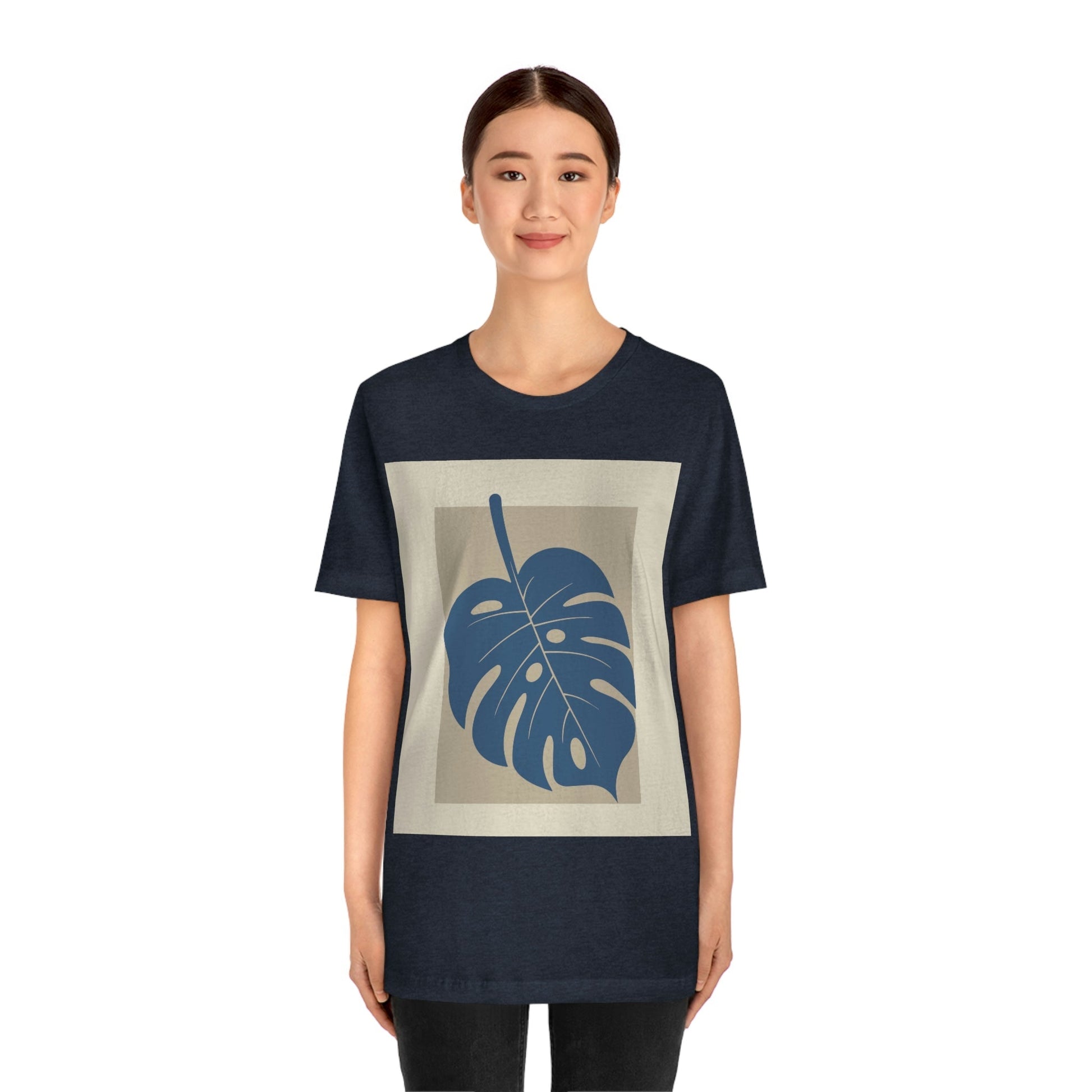 Monstera Leaf Modern Minimal Art Plant Unisex Jersey Short Sleeve T-Shirt Ichaku [Perfect Gifts Selection]