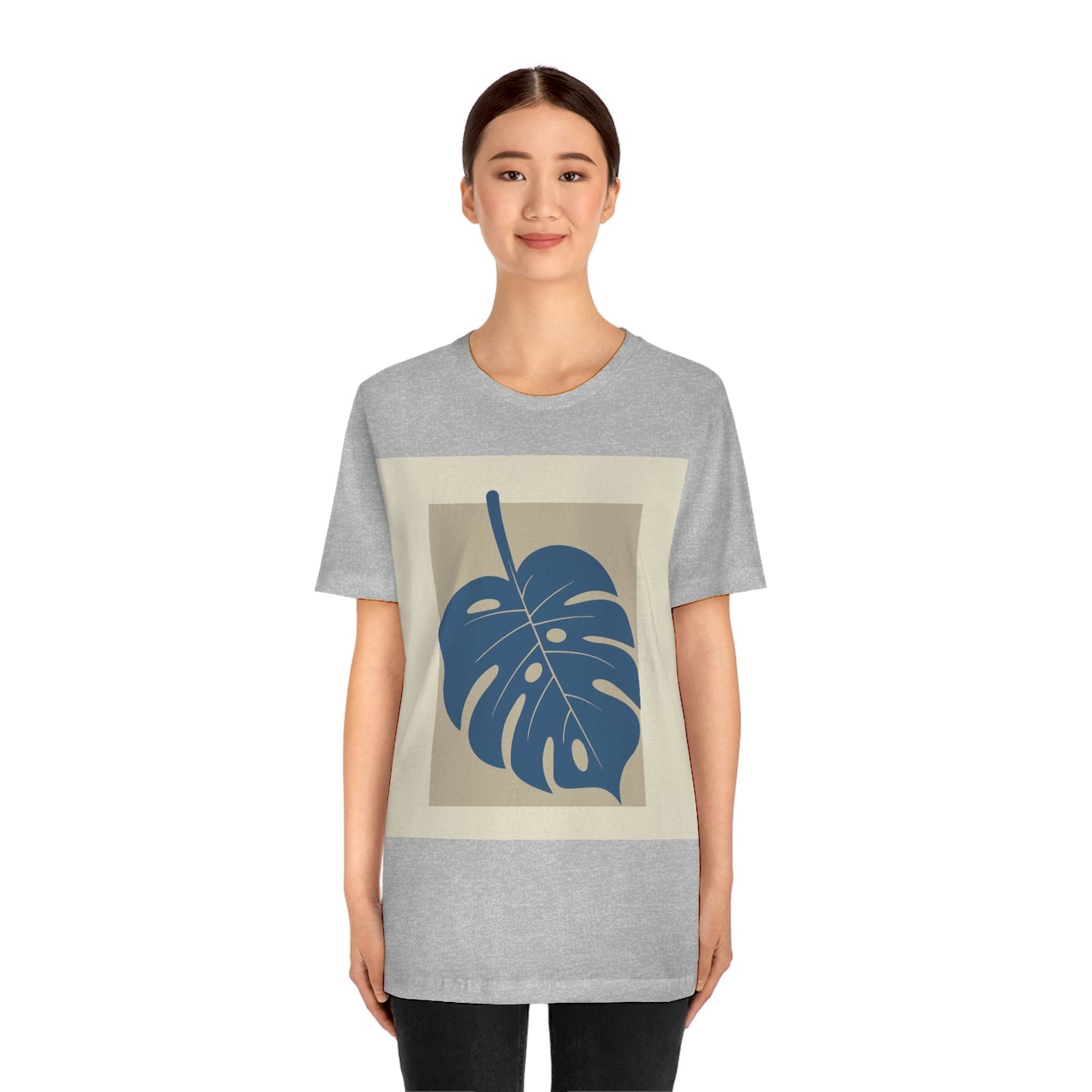 Monstera Leaf Modern Minimal Art Plant Unisex Jersey Short Sleeve T-Shirt Ichaku [Perfect Gifts Selection]