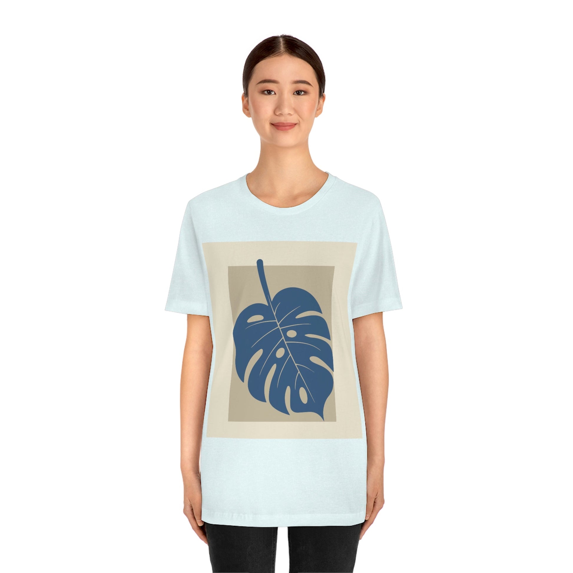 Monstera Leaf Modern Minimal Art Plant Unisex Jersey Short Sleeve T-Shirt Ichaku [Perfect Gifts Selection]