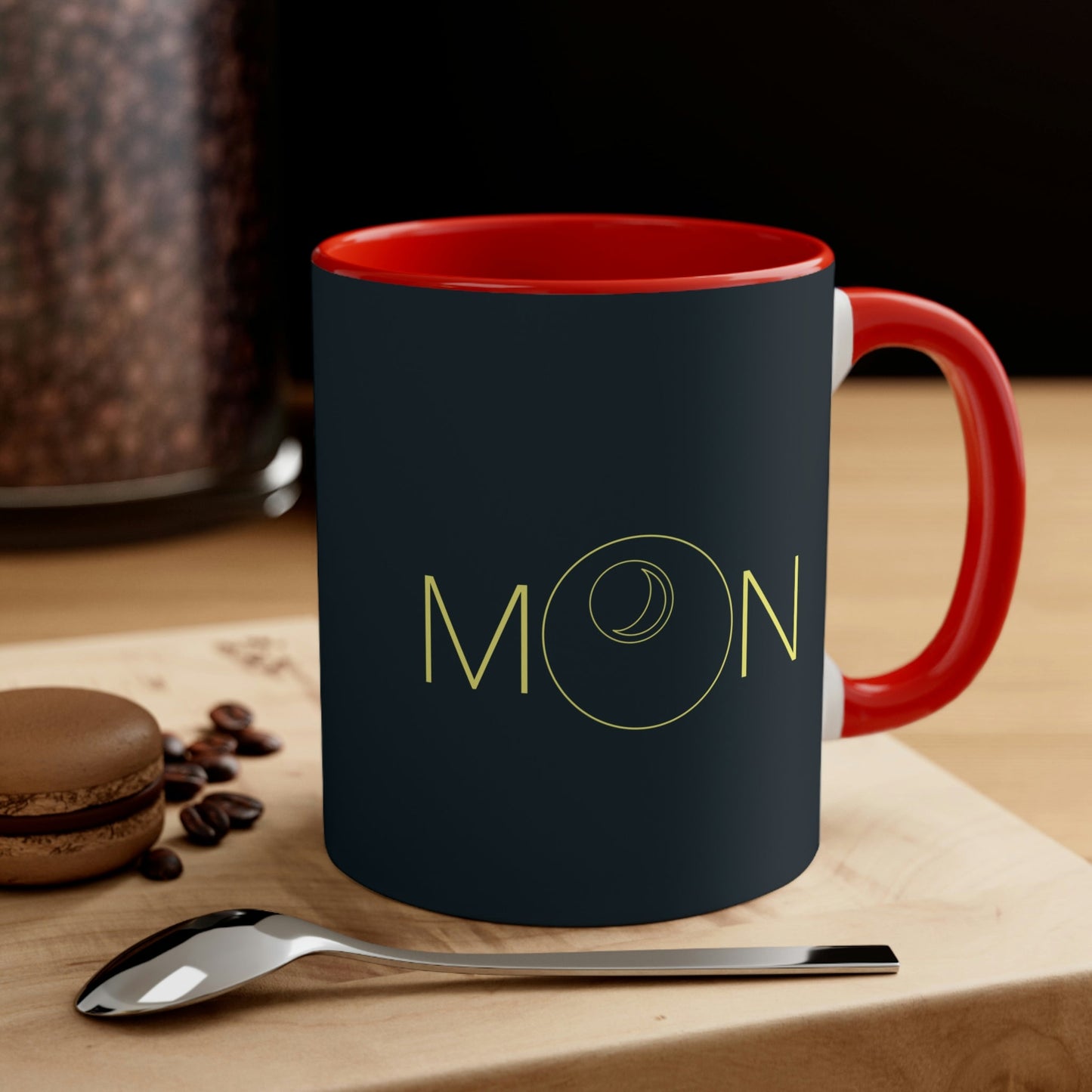 Moon Aesthetic Typography Graphic Drawing Art Accent Coffee Mug 11oz Ichaku [Perfect Gifts Selection]