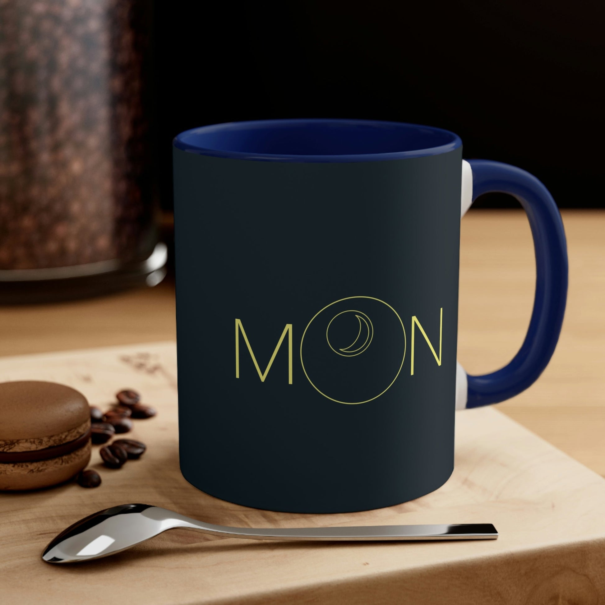 Moon Aesthetic Typography Graphic Drawing Art Accent Coffee Mug 11oz Ichaku [Perfect Gifts Selection]