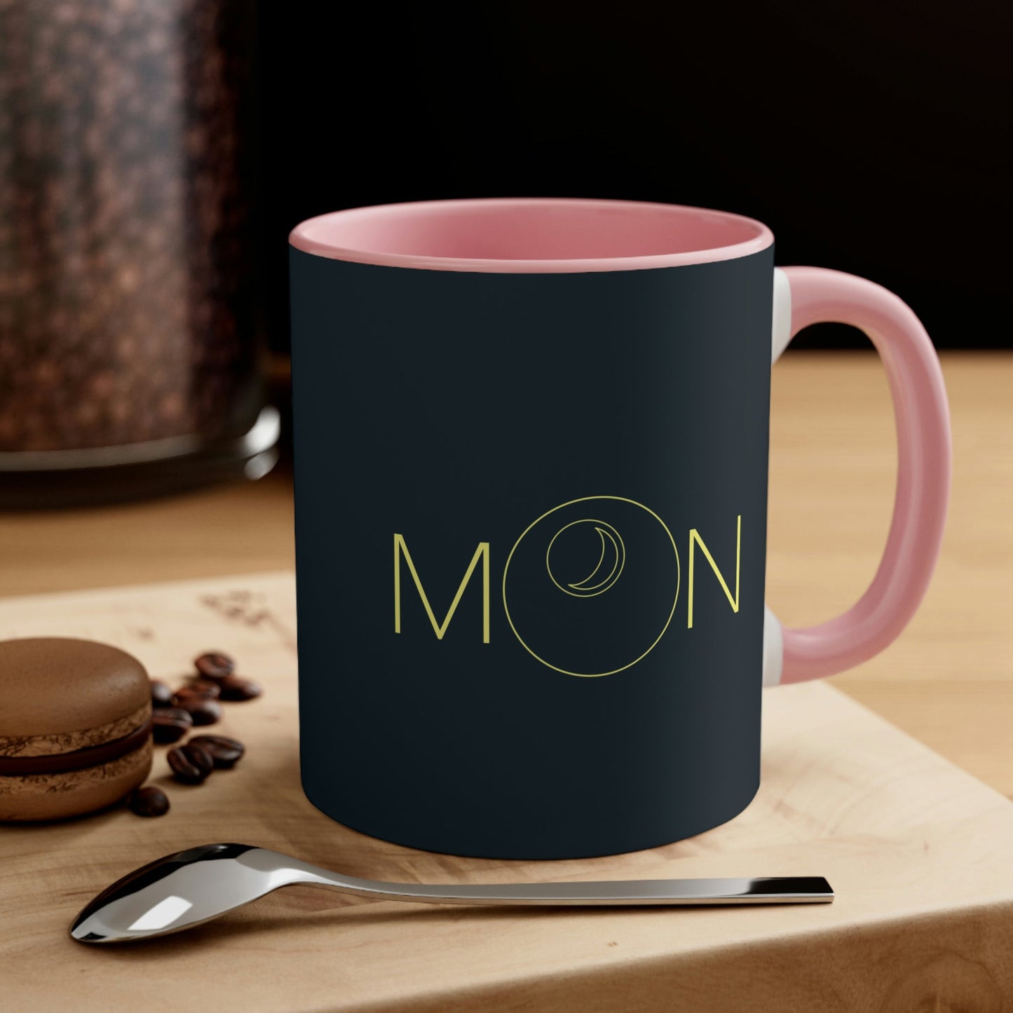 Moon Aesthetic Typography Graphic Drawing Art Accent Coffee Mug 11oz Ichaku [Perfect Gifts Selection]