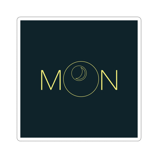 Moon Aesthetic Typography Graphic Drawing Art Die-Cut Sticker Ichaku [Perfect Gifts Selection]