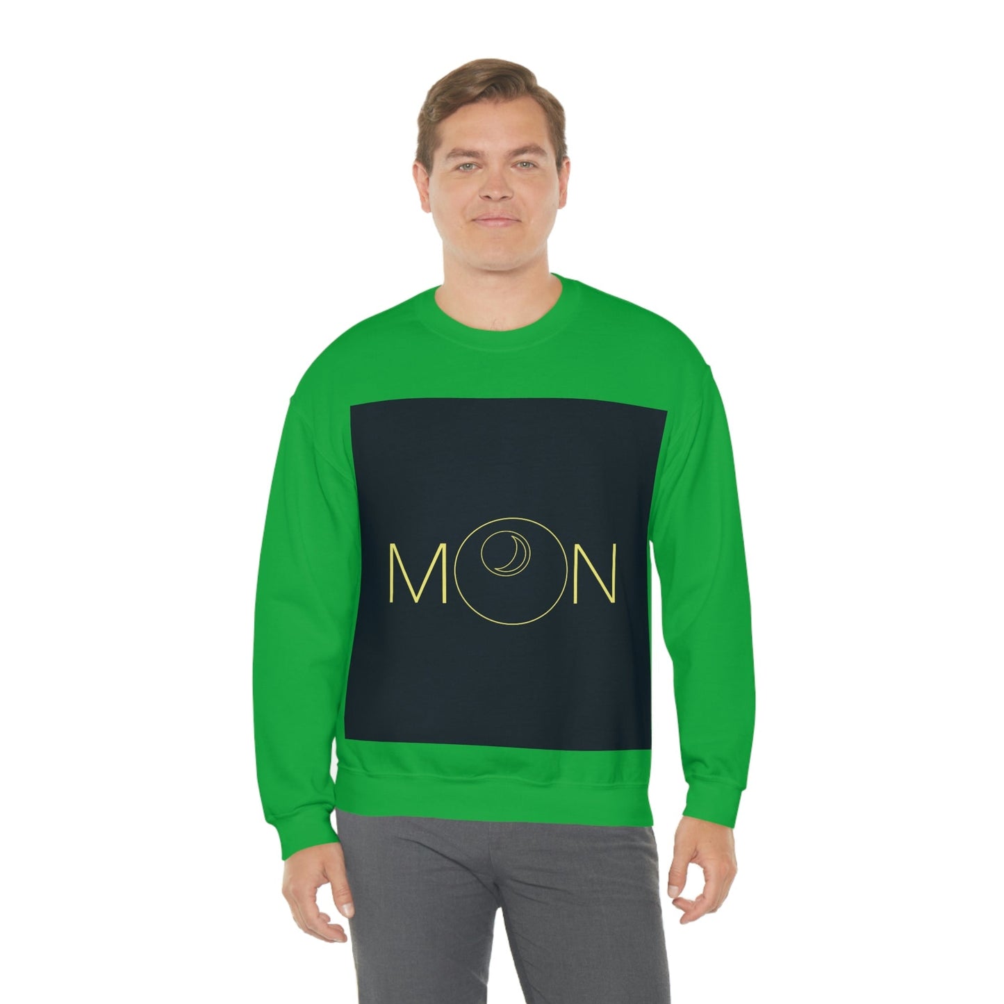 Moon Aesthetic Typography Graphic Drawing Art Unisex Heavy Blend™ Crewneck Sweatshirt Ichaku [Perfect Gifts Selection]