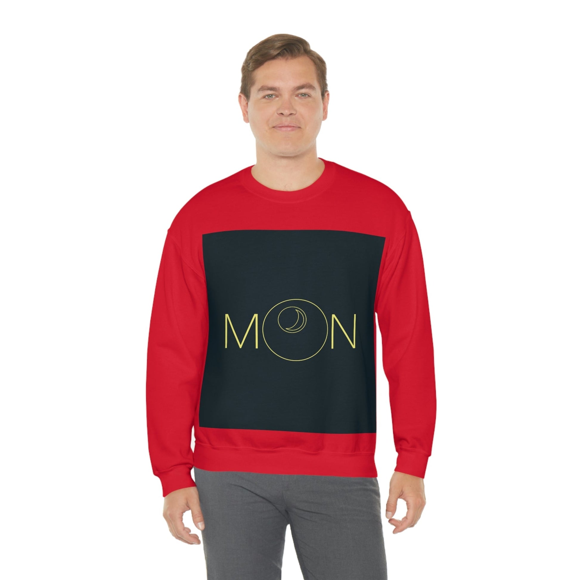 Moon Aesthetic Typography Graphic Drawing Art Unisex Heavy Blend™ Crewneck Sweatshirt Ichaku [Perfect Gifts Selection]