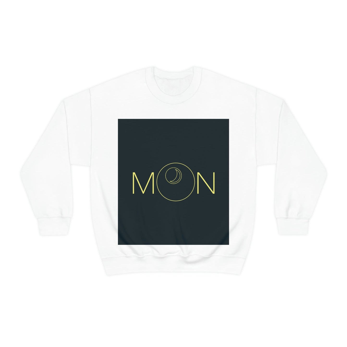 Moon Aesthetic Typography Graphic Drawing Art Unisex Heavy Blend™ Crewneck Sweatshirt Ichaku [Perfect Gifts Selection]