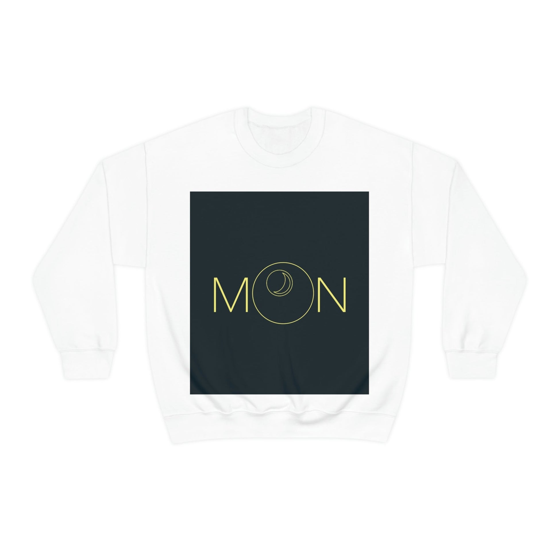 Moon Aesthetic Typography Graphic Drawing Art Unisex Heavy Blend™ Crewneck Sweatshirt Ichaku [Perfect Gifts Selection]