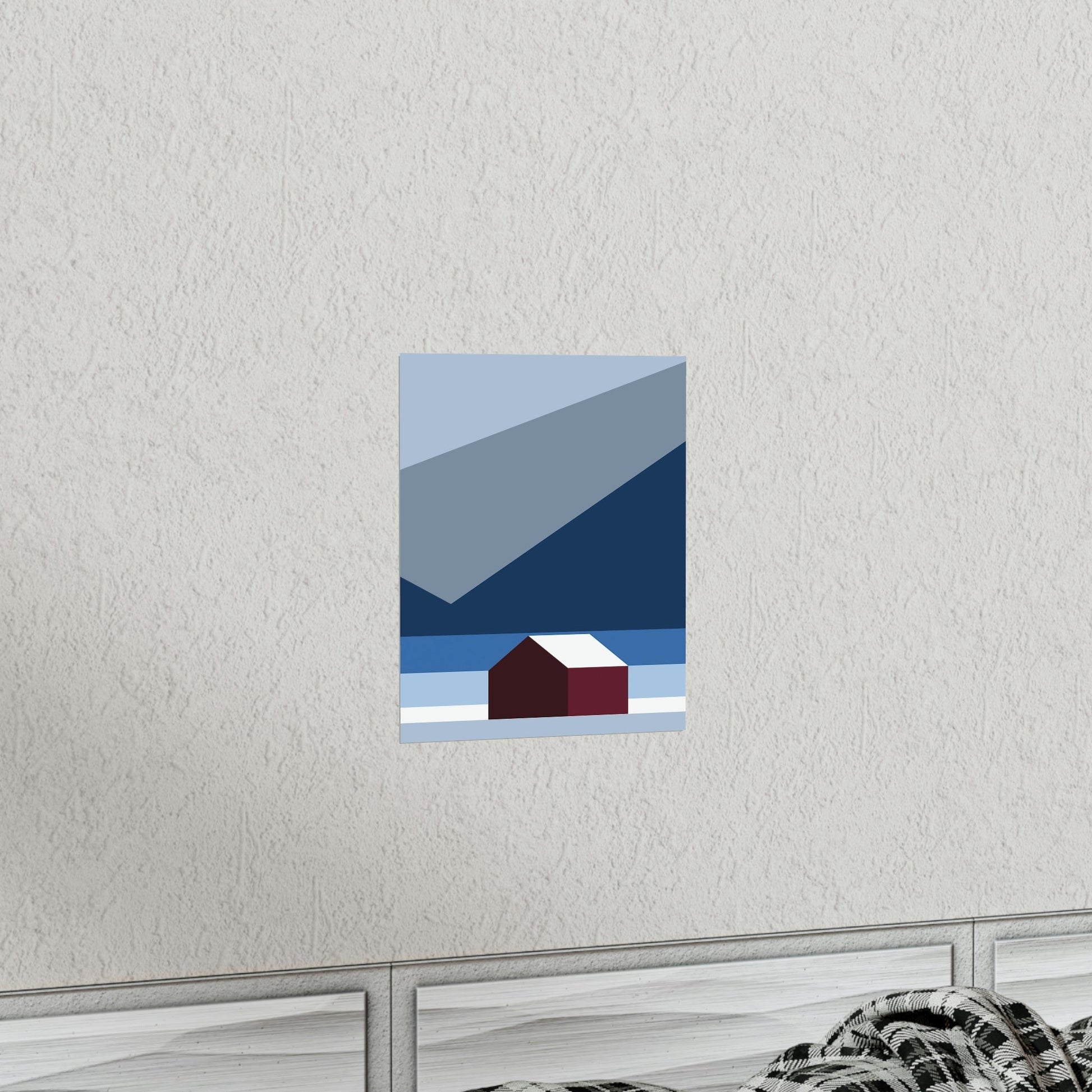 Mountain House Minimal Art Natural Graphic Aesthetic Art Premium Matte Vertical Posters Ichaku [Perfect Gifts Selection]