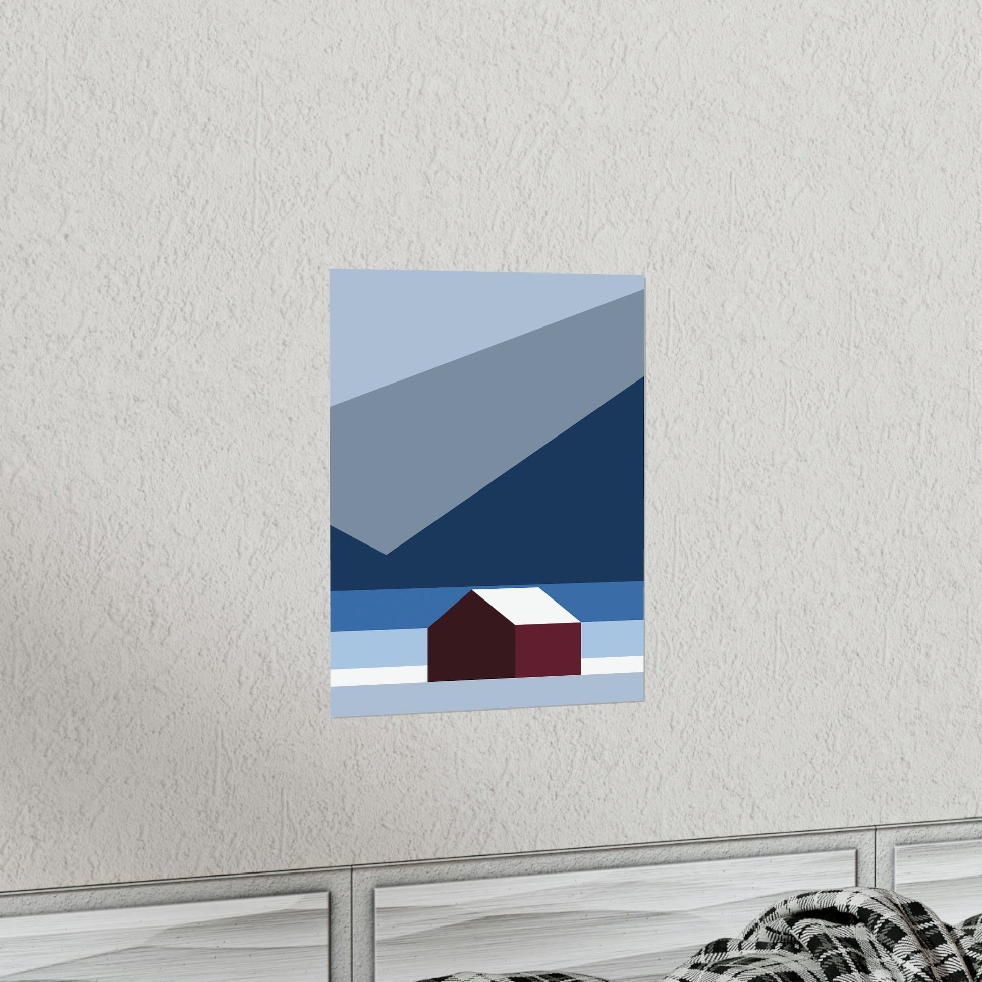 Mountain House Minimal Art Natural Graphic Aesthetic Art Premium Matte Vertical Posters Ichaku [Perfect Gifts Selection]