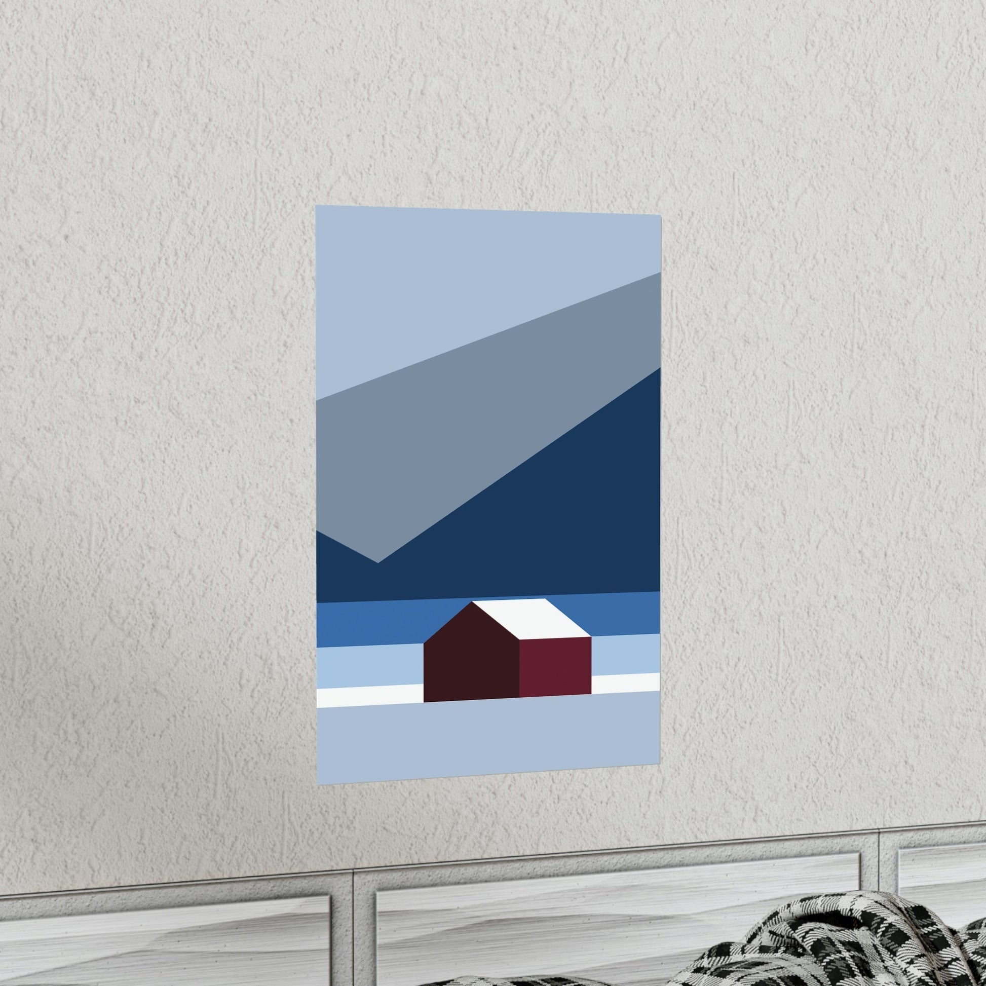 Mountain House Minimal Art Natural Graphic Aesthetic Art Premium Matte Vertical Posters Ichaku [Perfect Gifts Selection]