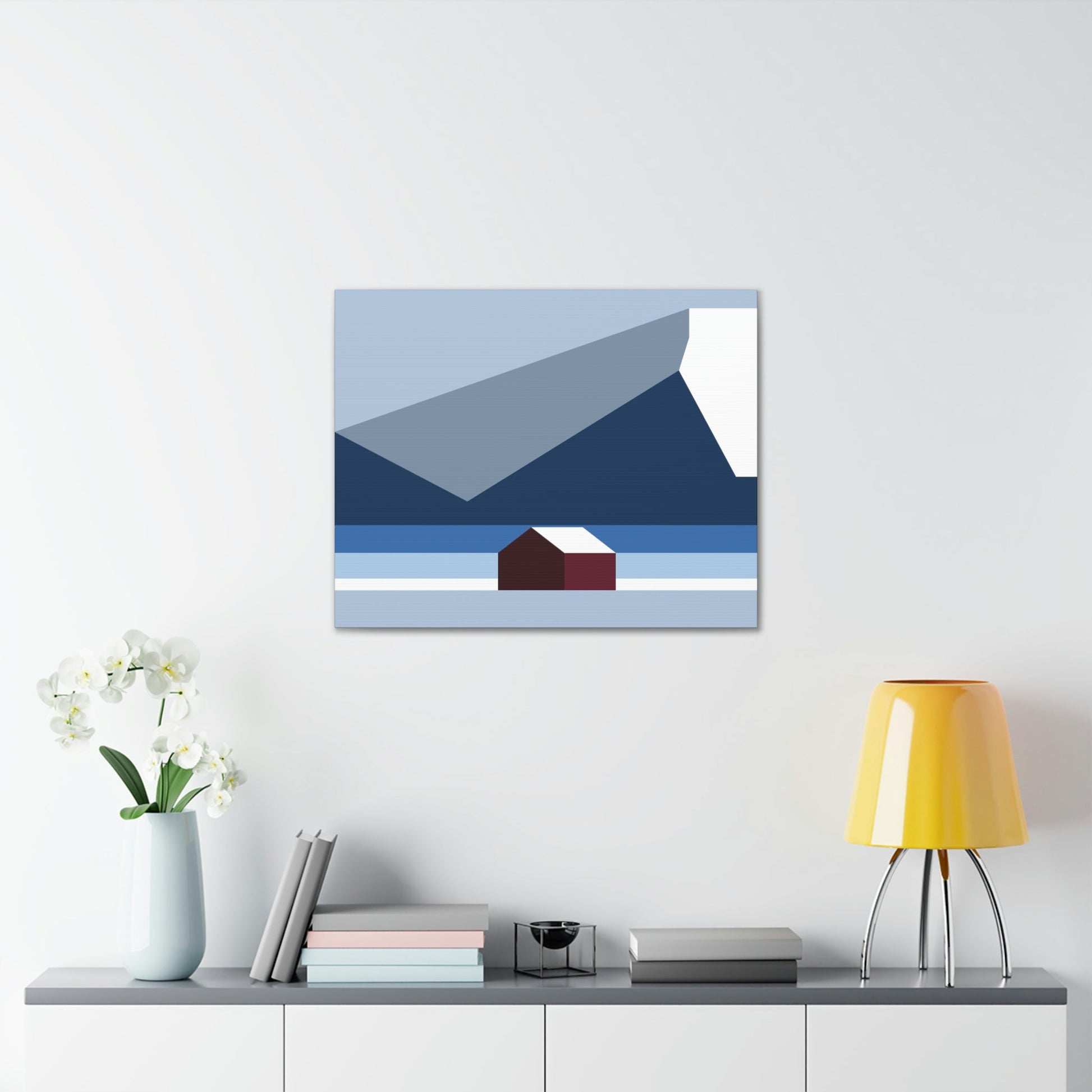 Mountain House Minimal Art Natural Graphic Aesthetic Classic Art Canvas Gallery Wraps Ichaku [Perfect Gifts Selection]