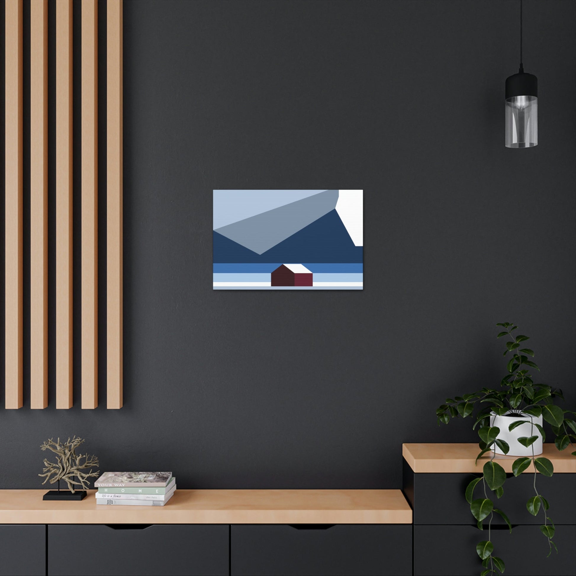 Mountain House Minimal Art Natural Graphic Aesthetic Classic Art Canvas Gallery Wraps Ichaku [Perfect Gifts Selection]