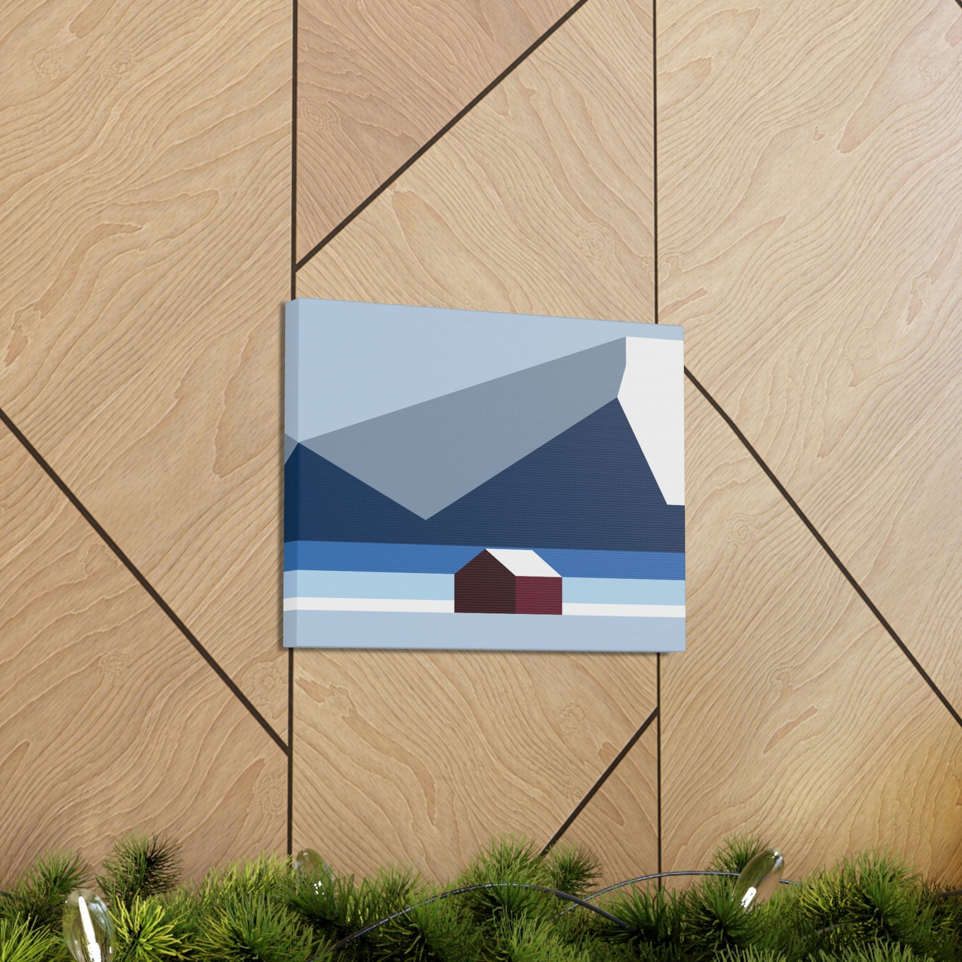 Mountain House Minimal Art Natural Graphic Aesthetic Classic Art Canvas Gallery Wraps Ichaku [Perfect Gifts Selection]