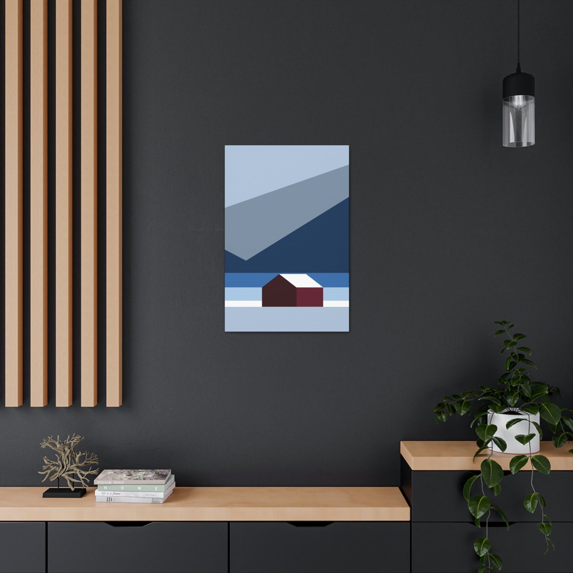 Mountain House Minimal Art Natural Graphic Aesthetic Classic Art Canvas Gallery Wraps Ichaku [Perfect Gifts Selection]