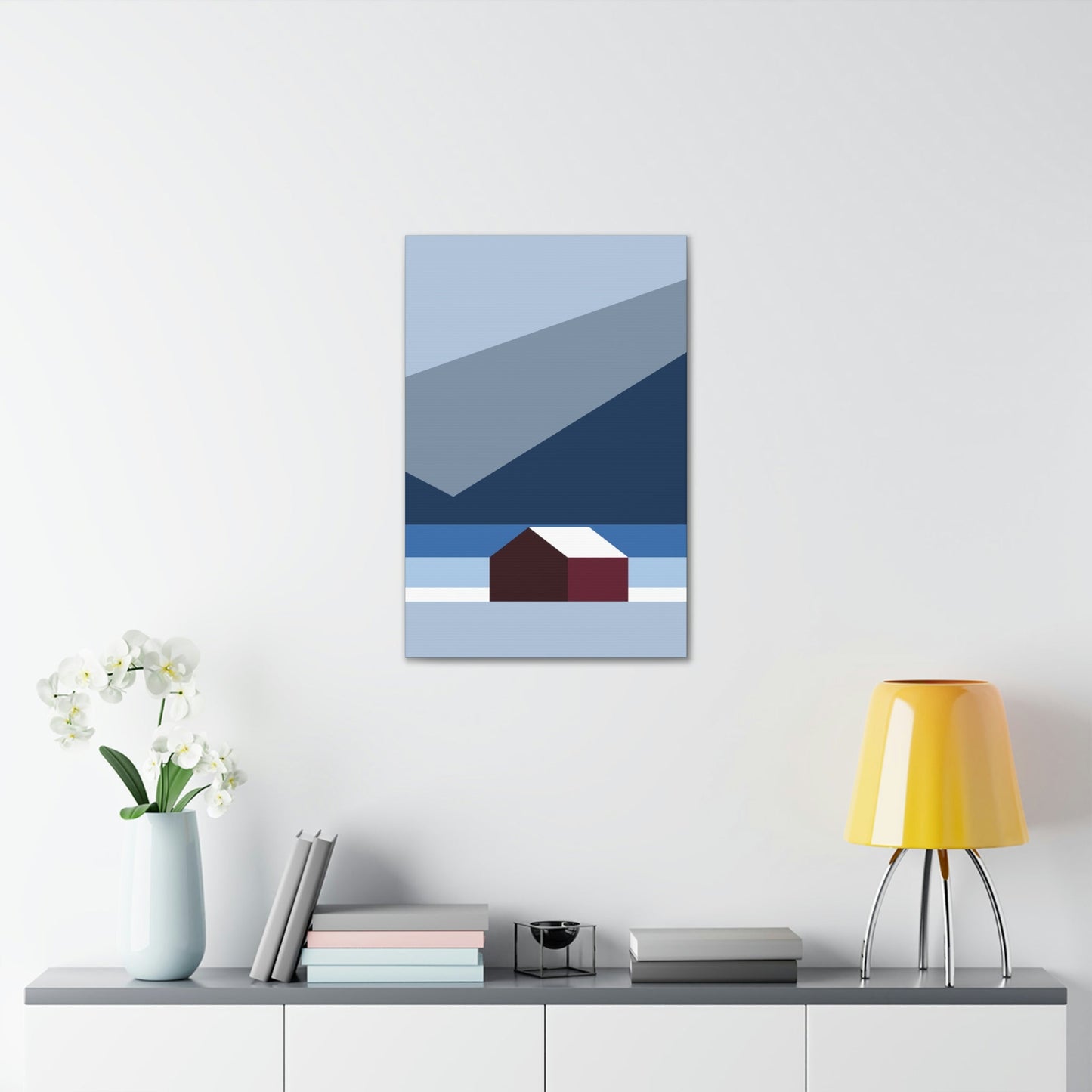 Mountain House Minimal Art Natural Graphic Aesthetic Classic Art Canvas Gallery Wraps Ichaku [Perfect Gifts Selection]