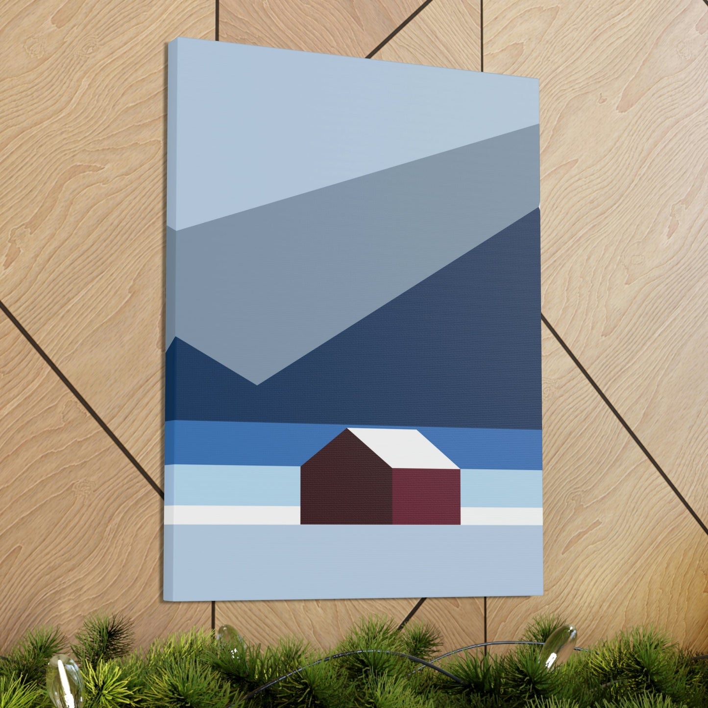 Mountain House Minimal Art Natural Graphic Aesthetic Classic Art Canvas Gallery Wraps Ichaku [Perfect Gifts Selection]