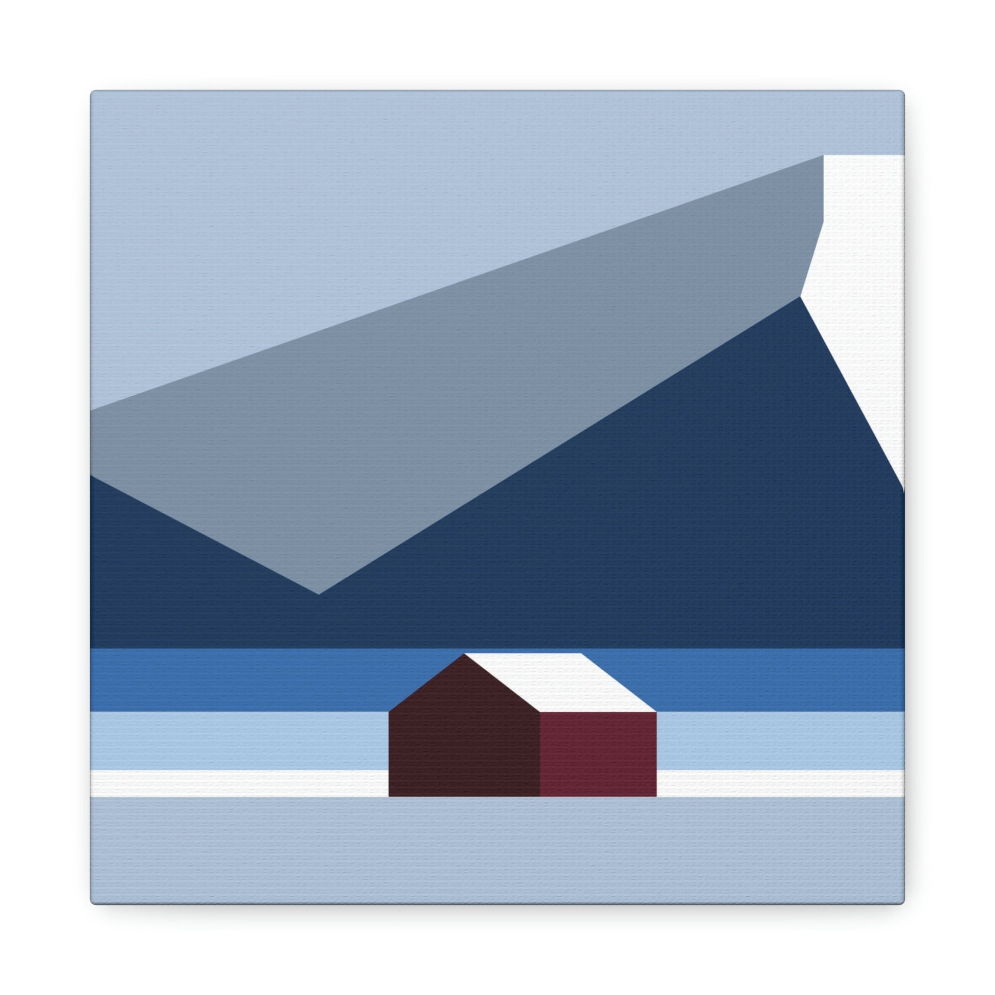 Mountain House Minimal Art Natural Graphic Aesthetic Classic Art Canvas Gallery Wraps Ichaku [Perfect Gifts Selection]