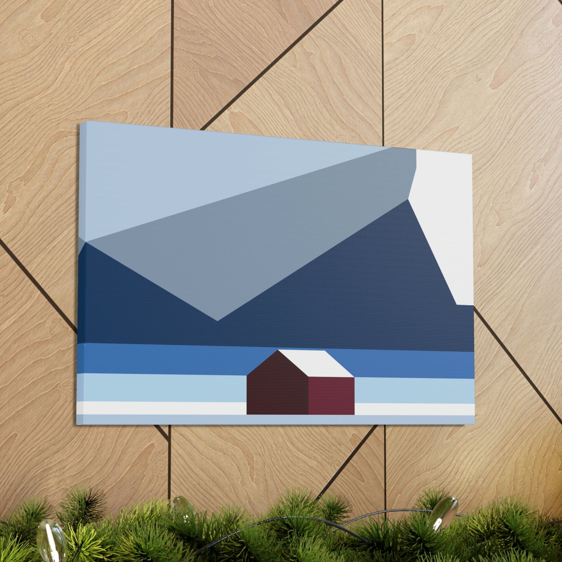 Mountain House Minimal Art Natural Graphic Aesthetic Classic Art Canvas Gallery Wraps Ichaku [Perfect Gifts Selection]