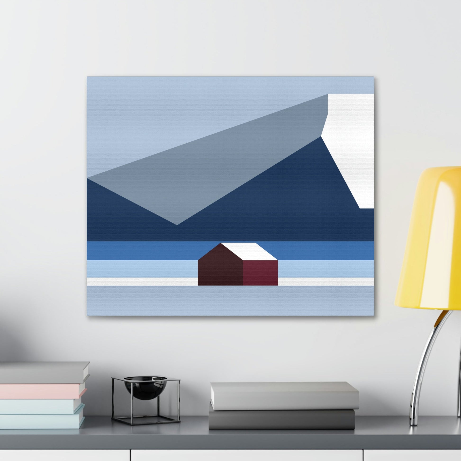 Mountain House Minimal Art Natural Graphic Aesthetic Classic Art Canvas Gallery Wraps Ichaku [Perfect Gifts Selection]