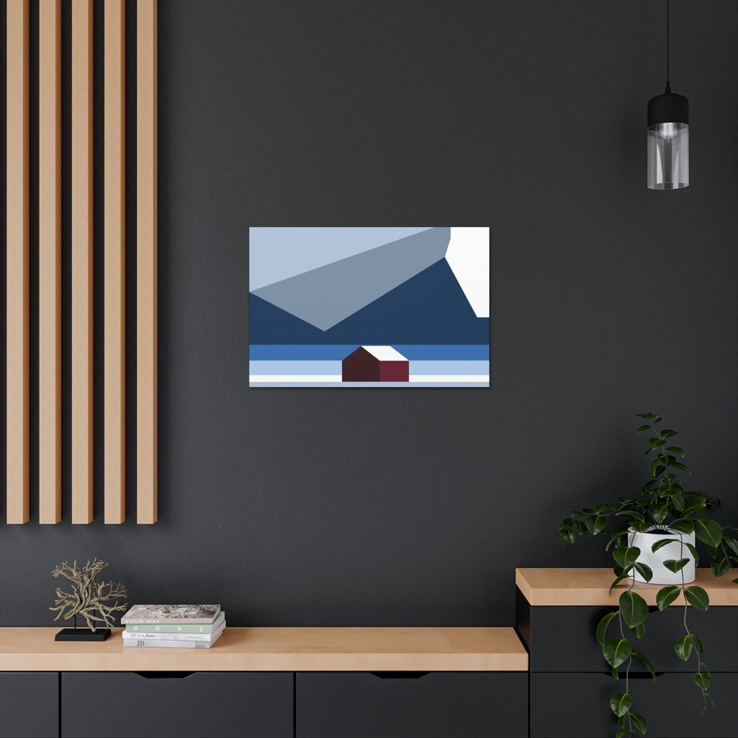 Mountain House Minimal Art Natural Graphic Aesthetic Classic Art Canvas Gallery Wraps Ichaku [Perfect Gifts Selection]