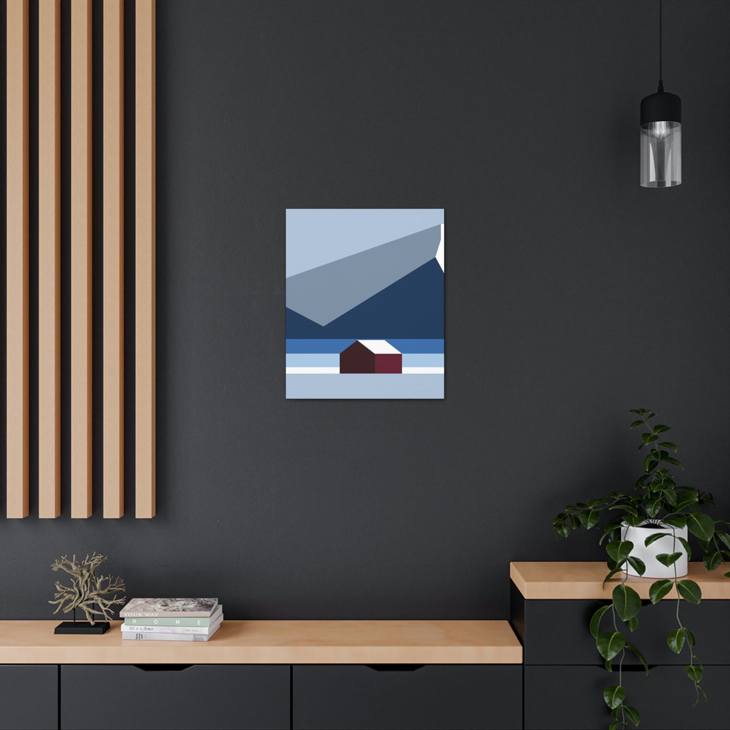 Mountain House Minimal Art Natural Graphic Aesthetic Classic Art Canvas Gallery Wraps Ichaku [Perfect Gifts Selection]