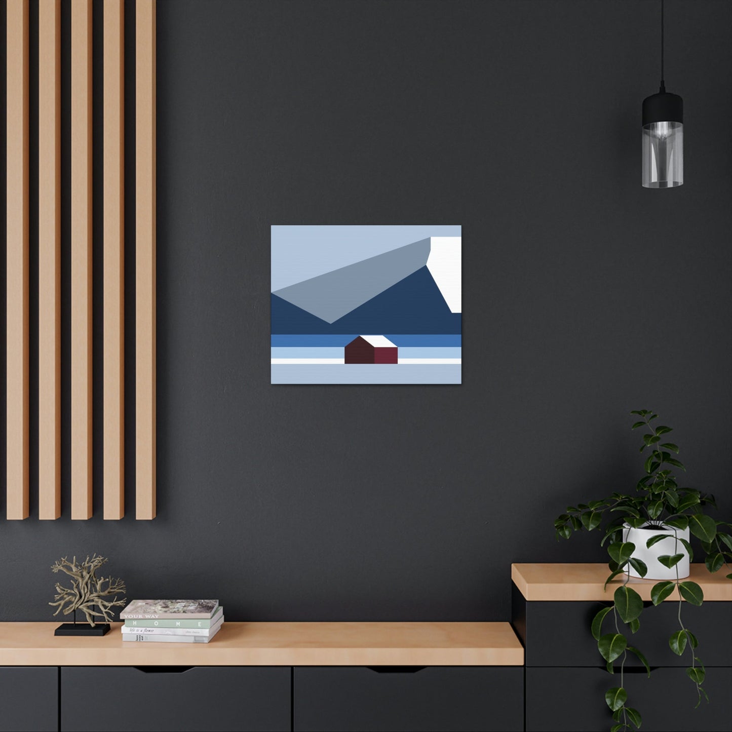 Mountain House Minimal Art Natural Graphic Aesthetic Classic Art Canvas Gallery Wraps Ichaku [Perfect Gifts Selection]