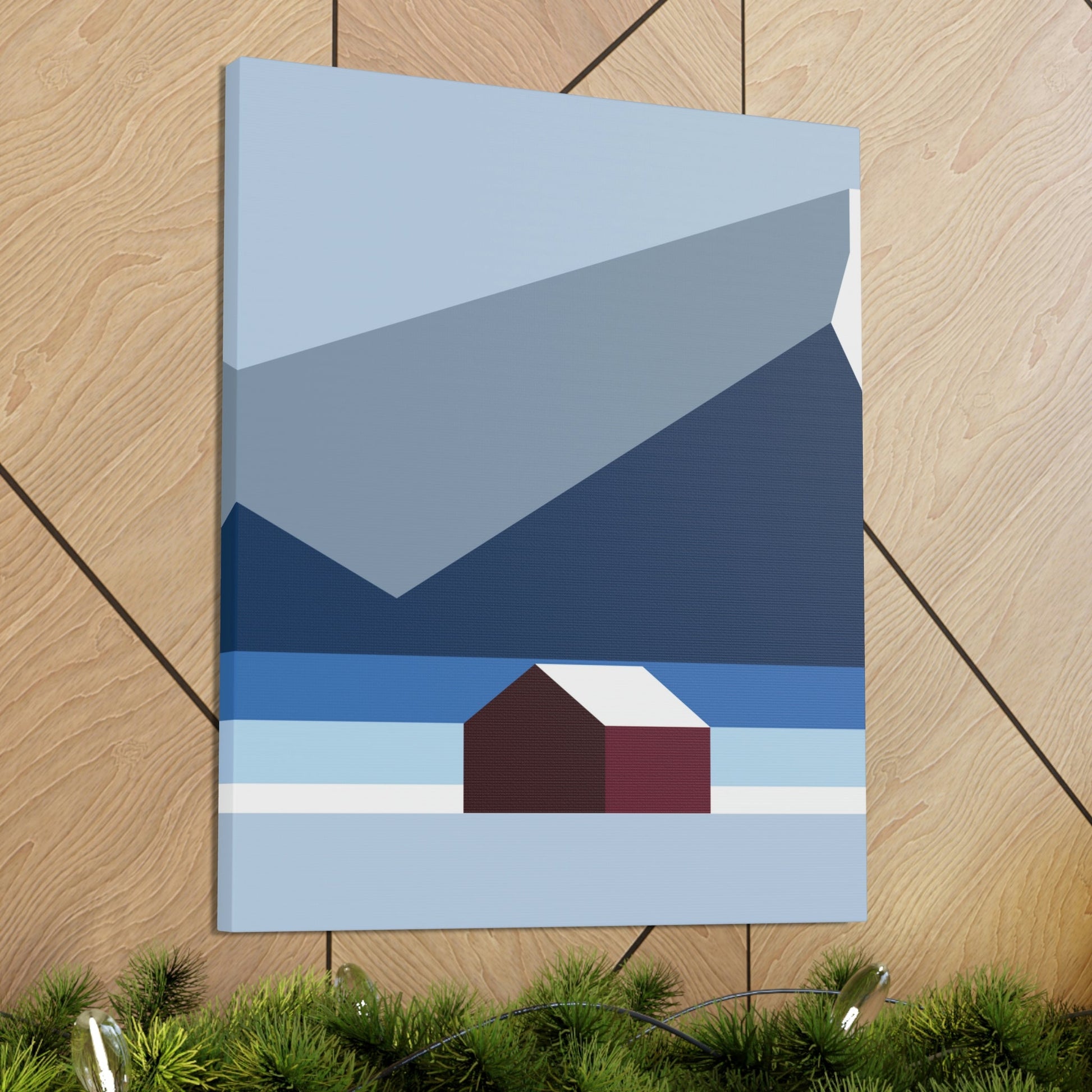 Mountain House Minimal Art Natural Graphic Aesthetic Classic Art Canvas Gallery Wraps Ichaku [Perfect Gifts Selection]