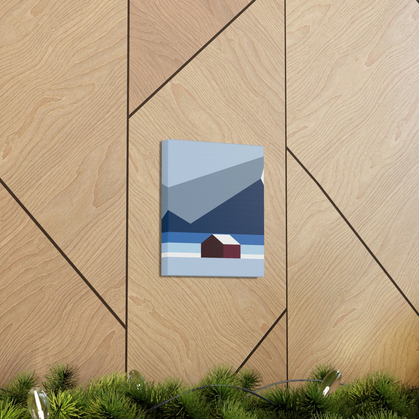 Mountain House Minimal Art Natural Graphic Aesthetic Classic Art Canvas Gallery Wraps Ichaku [Perfect Gifts Selection]