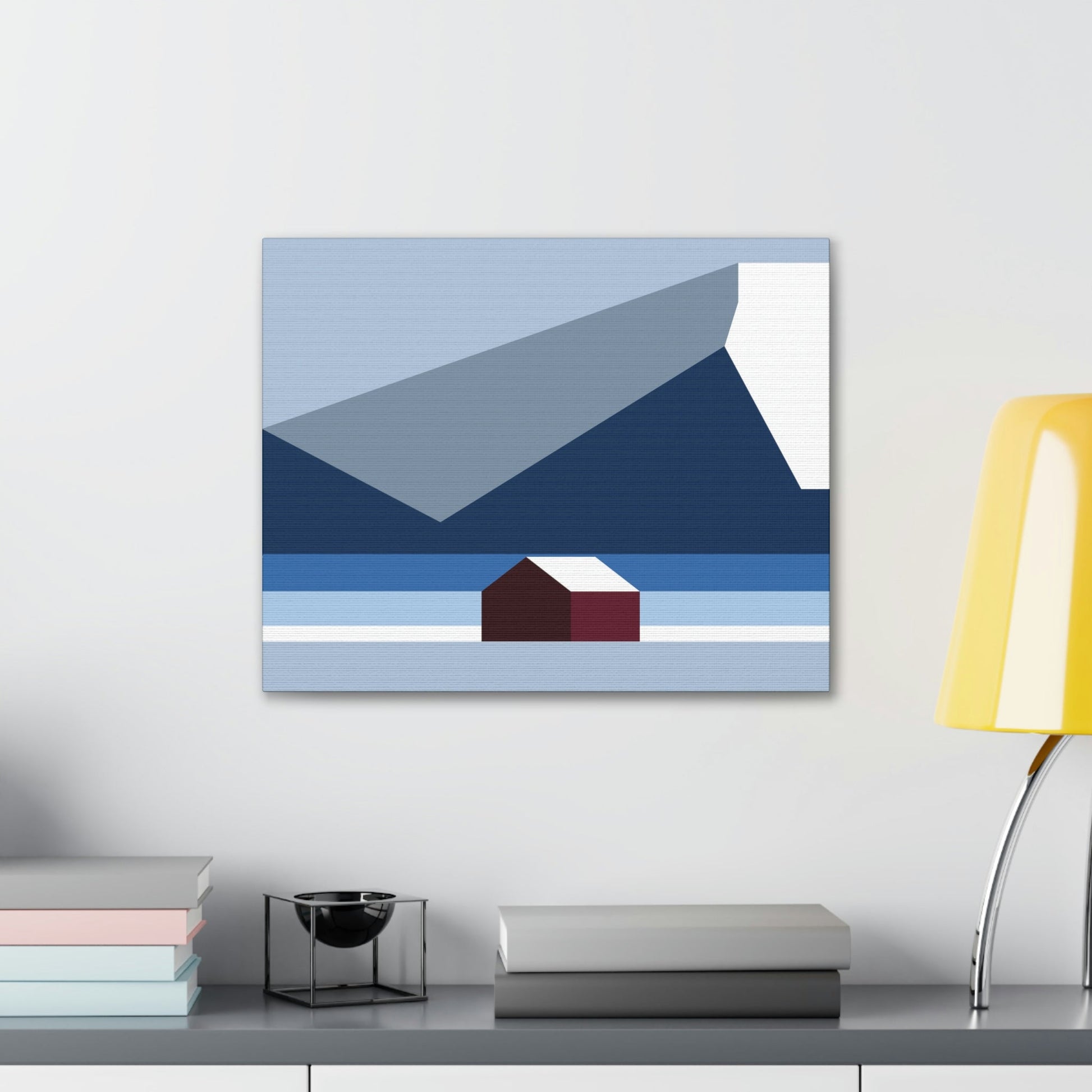 Mountain House Minimal Art Natural Graphic Aesthetic Classic Art Canvas Gallery Wraps Ichaku [Perfect Gifts Selection]