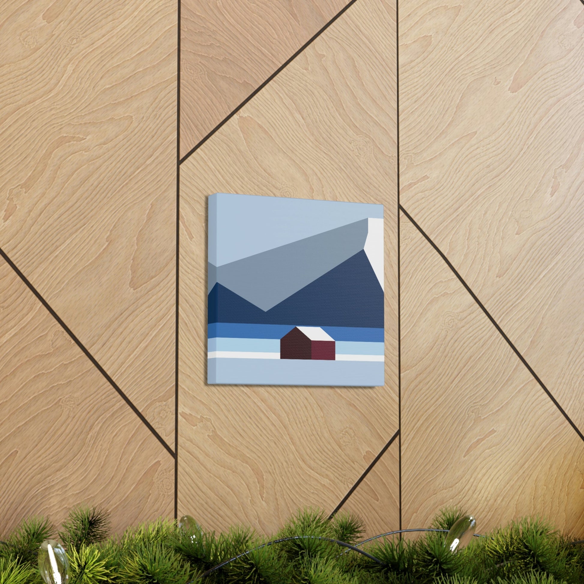 Mountain House Minimal Art Natural Graphic Aesthetic Classic Art Canvas Gallery Wraps Ichaku [Perfect Gifts Selection]