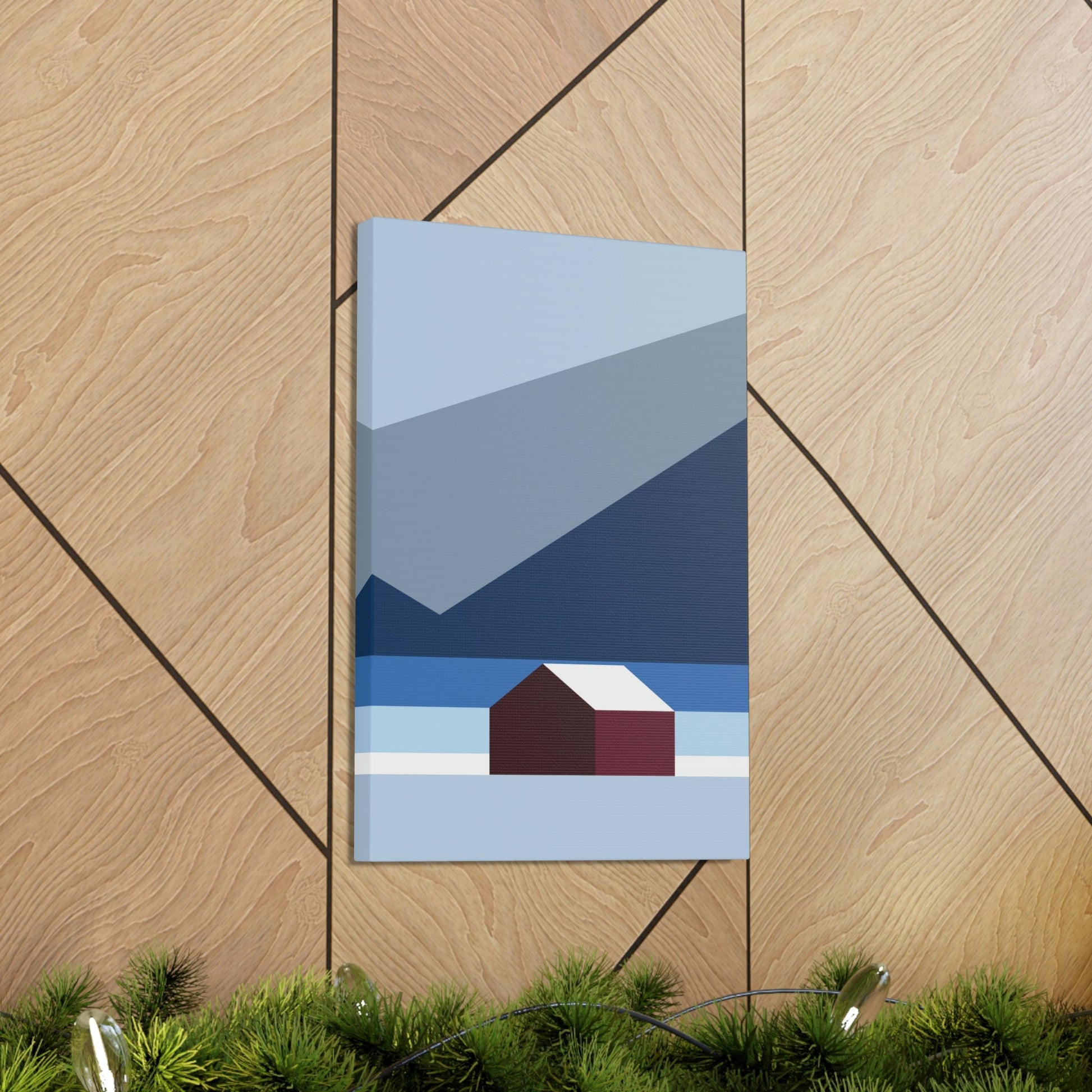 Mountain House Minimal Art Natural Graphic Aesthetic Classic Art Canvas Gallery Wraps Ichaku [Perfect Gifts Selection]