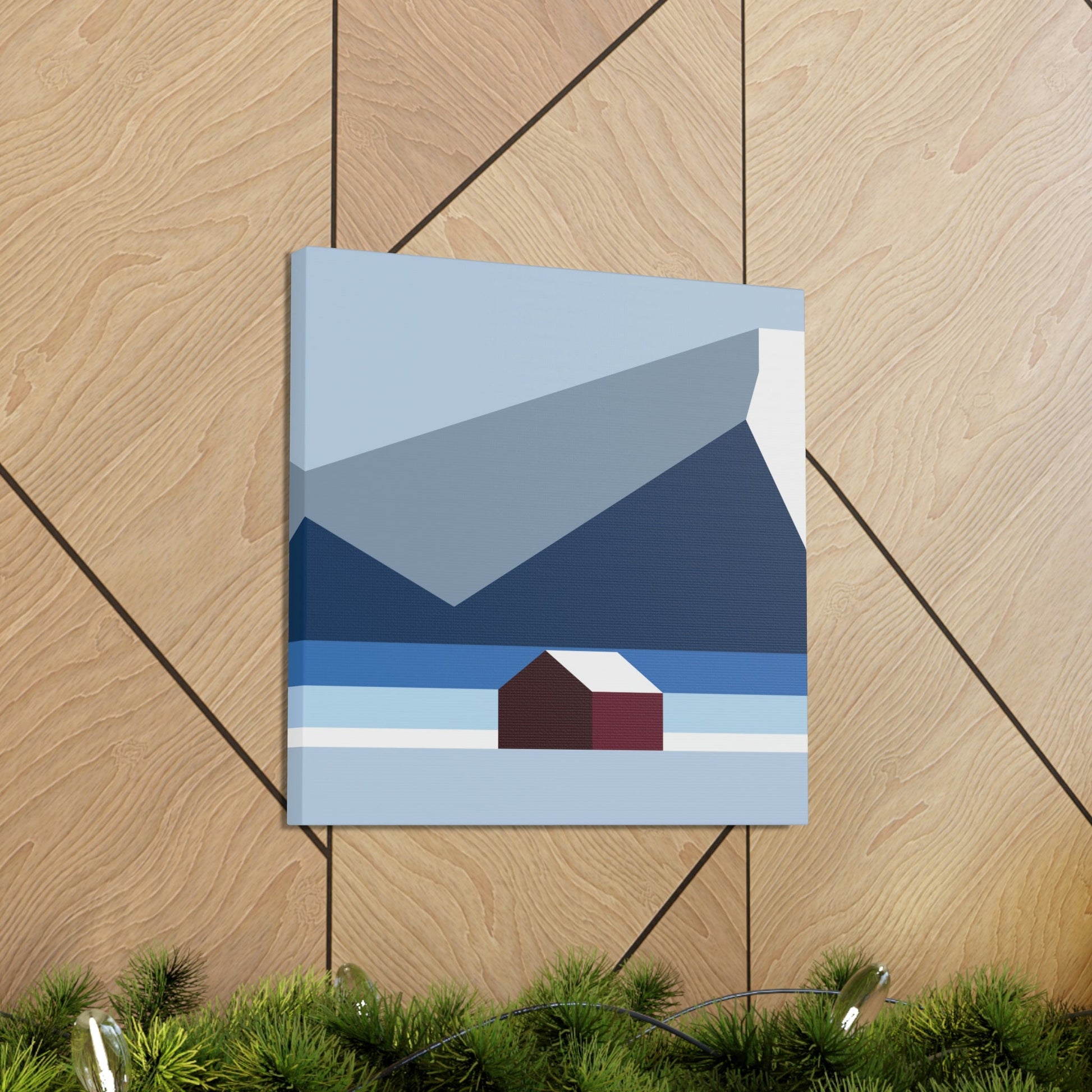 Mountain House Minimal Art Natural Graphic Aesthetic Classic Art Canvas Gallery Wraps Ichaku [Perfect Gifts Selection]