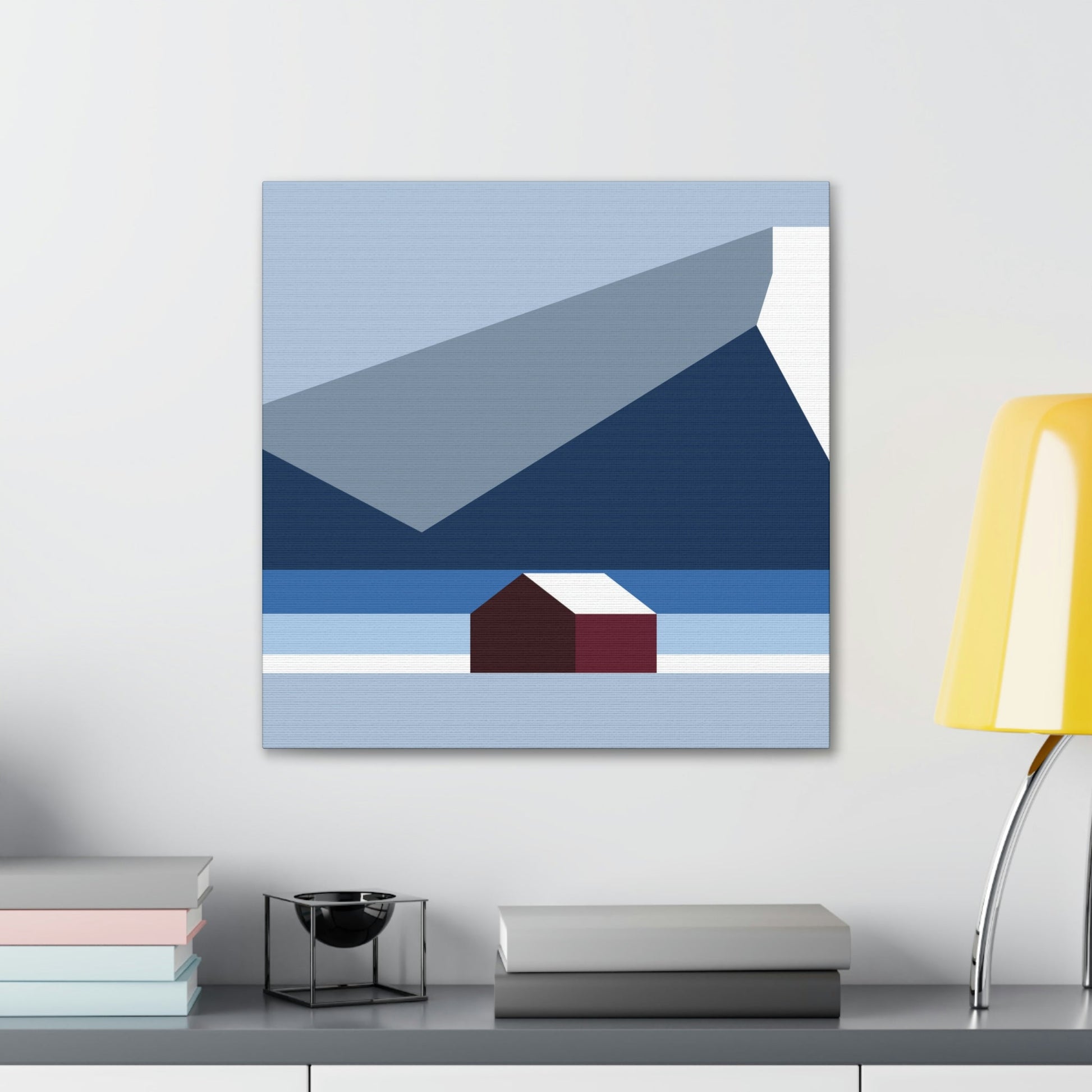 Mountain House Minimal Art Natural Graphic Aesthetic Classic Art Canvas Gallery Wraps Ichaku [Perfect Gifts Selection]