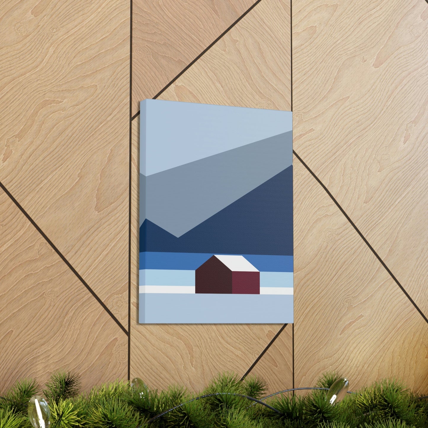 Mountain House Minimal Art Natural Graphic Aesthetic Classic Art Canvas Gallery Wraps Ichaku [Perfect Gifts Selection]