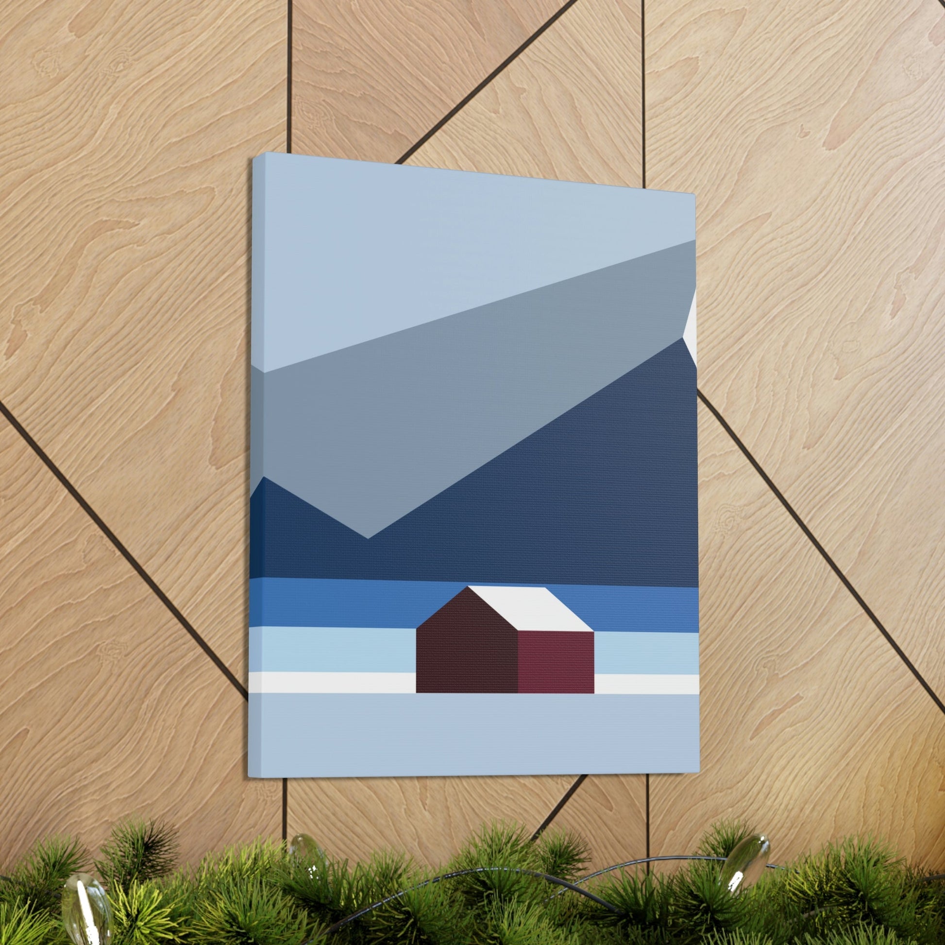 Mountain House Minimal Art Natural Graphic Aesthetic Classic Art Canvas Gallery Wraps Ichaku [Perfect Gifts Selection]