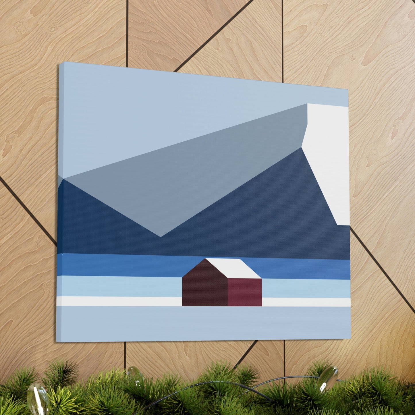 Mountain House Minimal Art Natural Graphic Aesthetic Classic Art Canvas Gallery Wraps Ichaku [Perfect Gifts Selection]