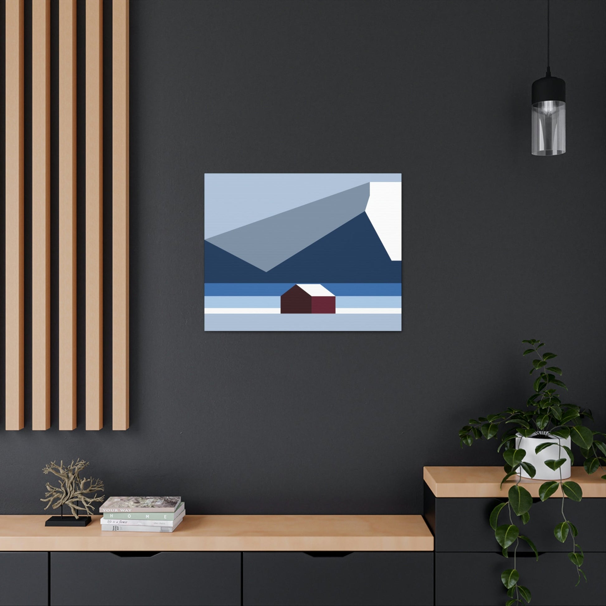 Mountain House Minimal Art Natural Graphic Aesthetic Classic Art Canvas Gallery Wraps Ichaku [Perfect Gifts Selection]