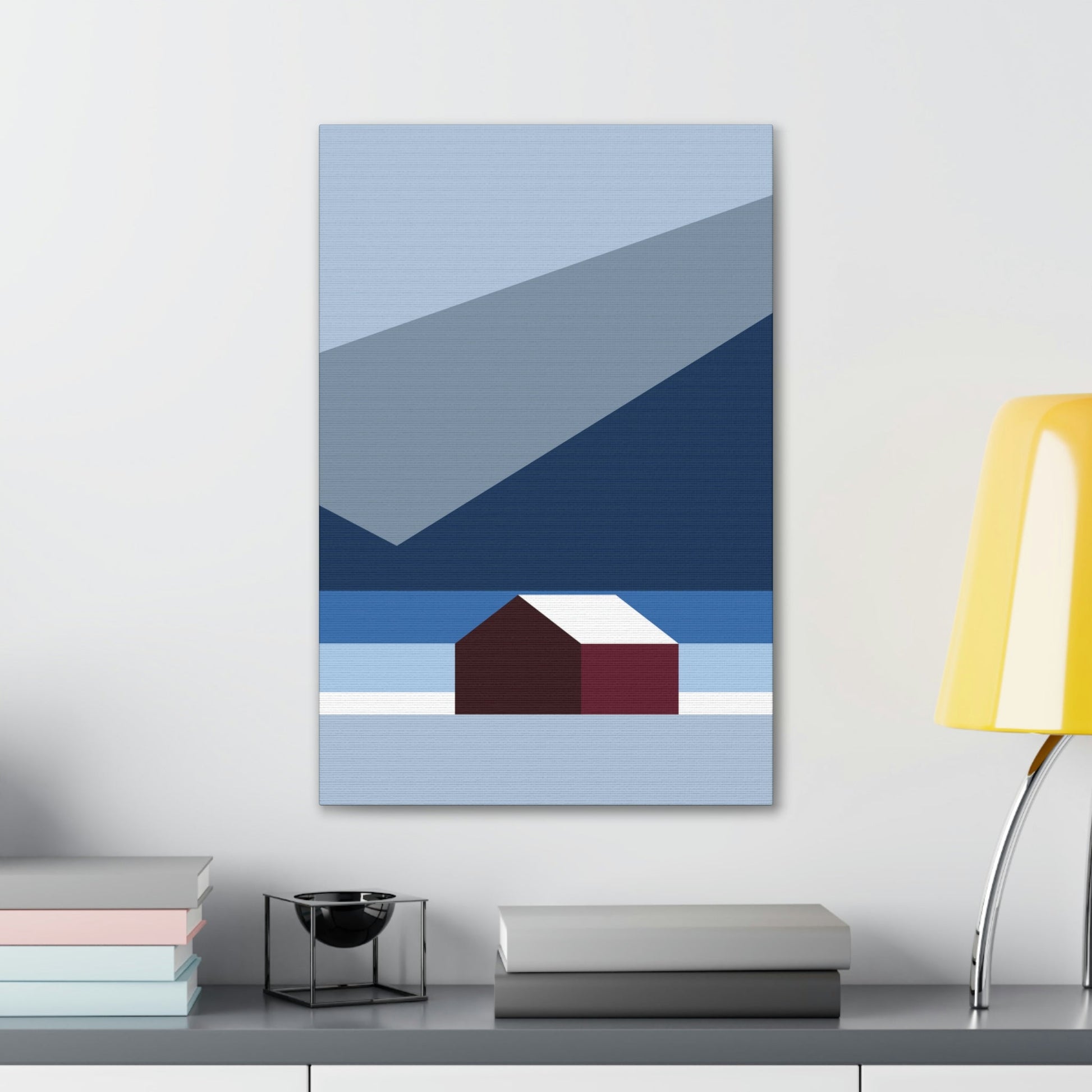 Mountain House Minimal Art Natural Graphic Aesthetic Classic Art Canvas Gallery Wraps Ichaku [Perfect Gifts Selection]