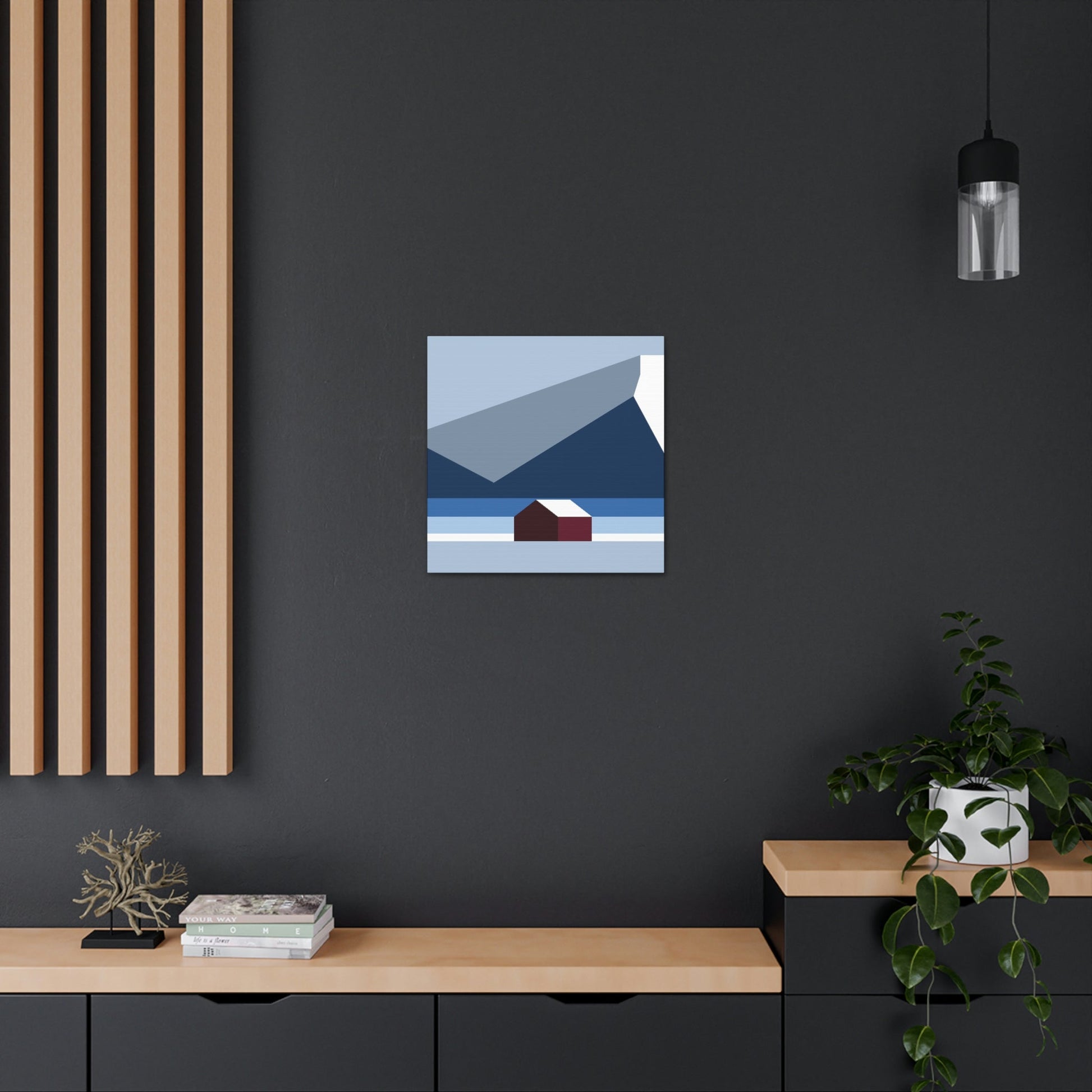 Mountain House Minimal Art Natural Graphic Aesthetic Classic Art Canvas Gallery Wraps Ichaku [Perfect Gifts Selection]