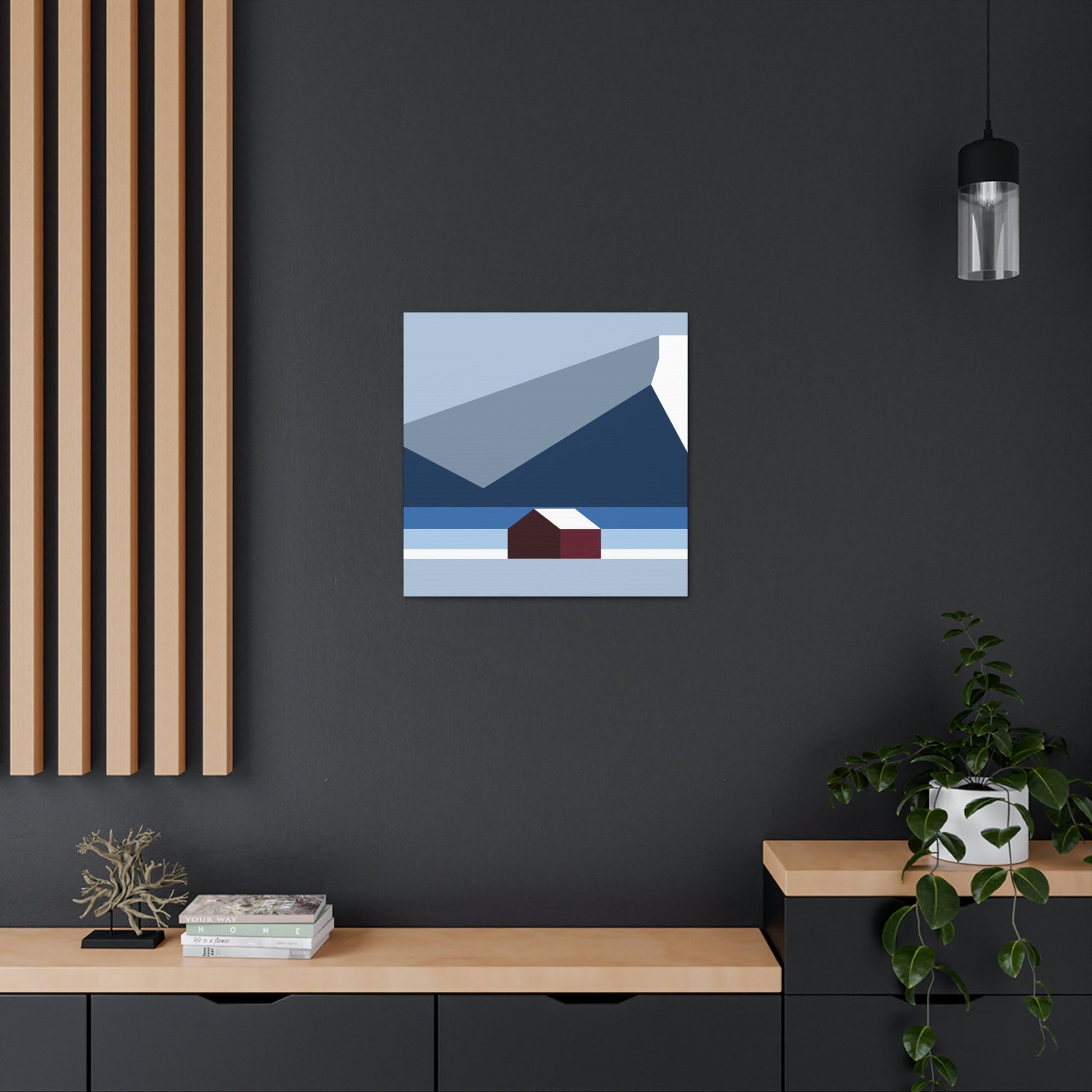 Mountain House Minimal Art Natural Graphic Aesthetic Classic Art Canvas Gallery Wraps Ichaku [Perfect Gifts Selection]