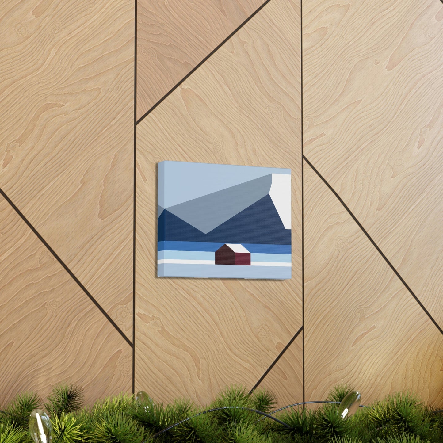 Mountain House Minimal Art Natural Graphic Aesthetic Classic Art Canvas Gallery Wraps Ichaku [Perfect Gifts Selection]