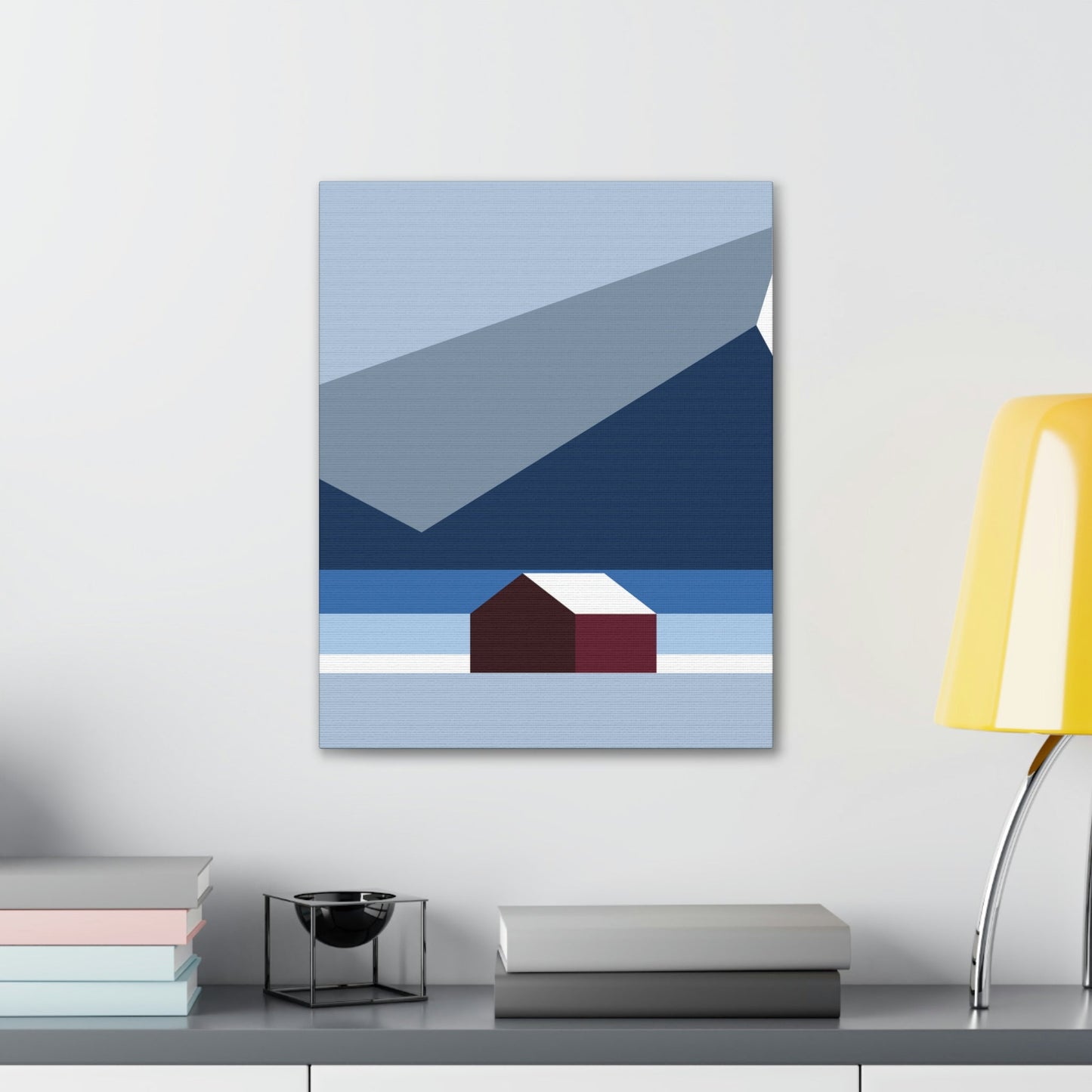 Mountain House Minimal Art Natural Graphic Aesthetic Classic Art Canvas Gallery Wraps Ichaku [Perfect Gifts Selection]