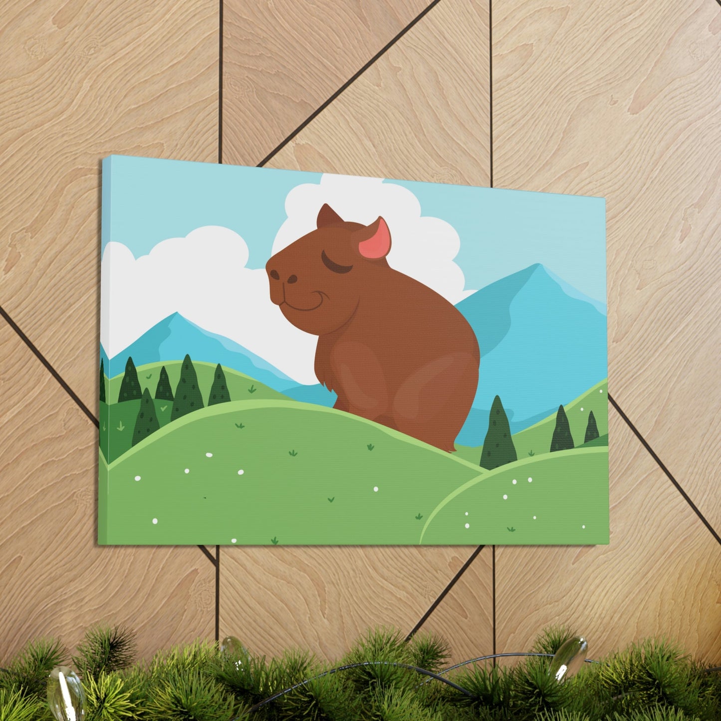 Mountain Wild Capybara Cute Funny Anime Aesthetic Classic Art Canvas Gallery Wraps Ichaku [Perfect Gifts Selection]