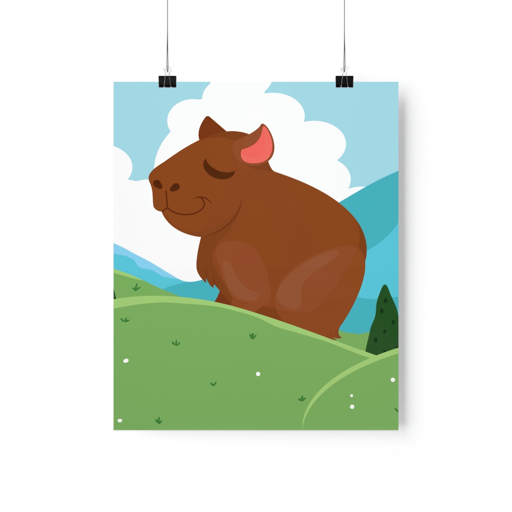 Mountain Wild Capybara Cute Funny Anime Art Cartoon Art Premium Matte Vertical Posters Ichaku [Perfect Gifts Selection]