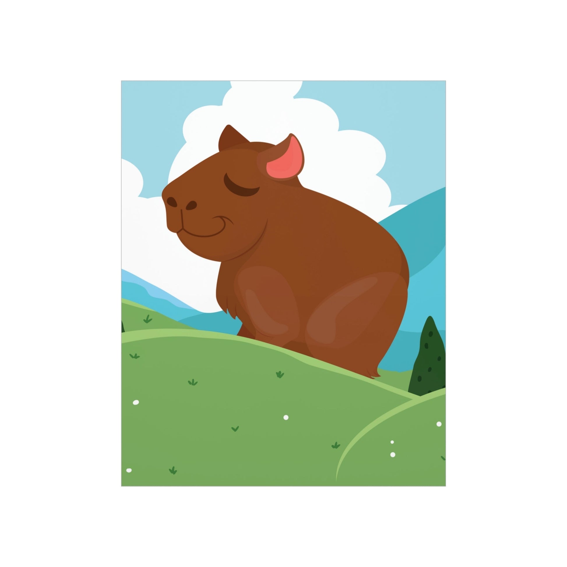 Mountain Wild Capybara Cute Funny Anime Art Cartoon Art Premium Matte Vertical Posters Ichaku [Perfect Gifts Selection]