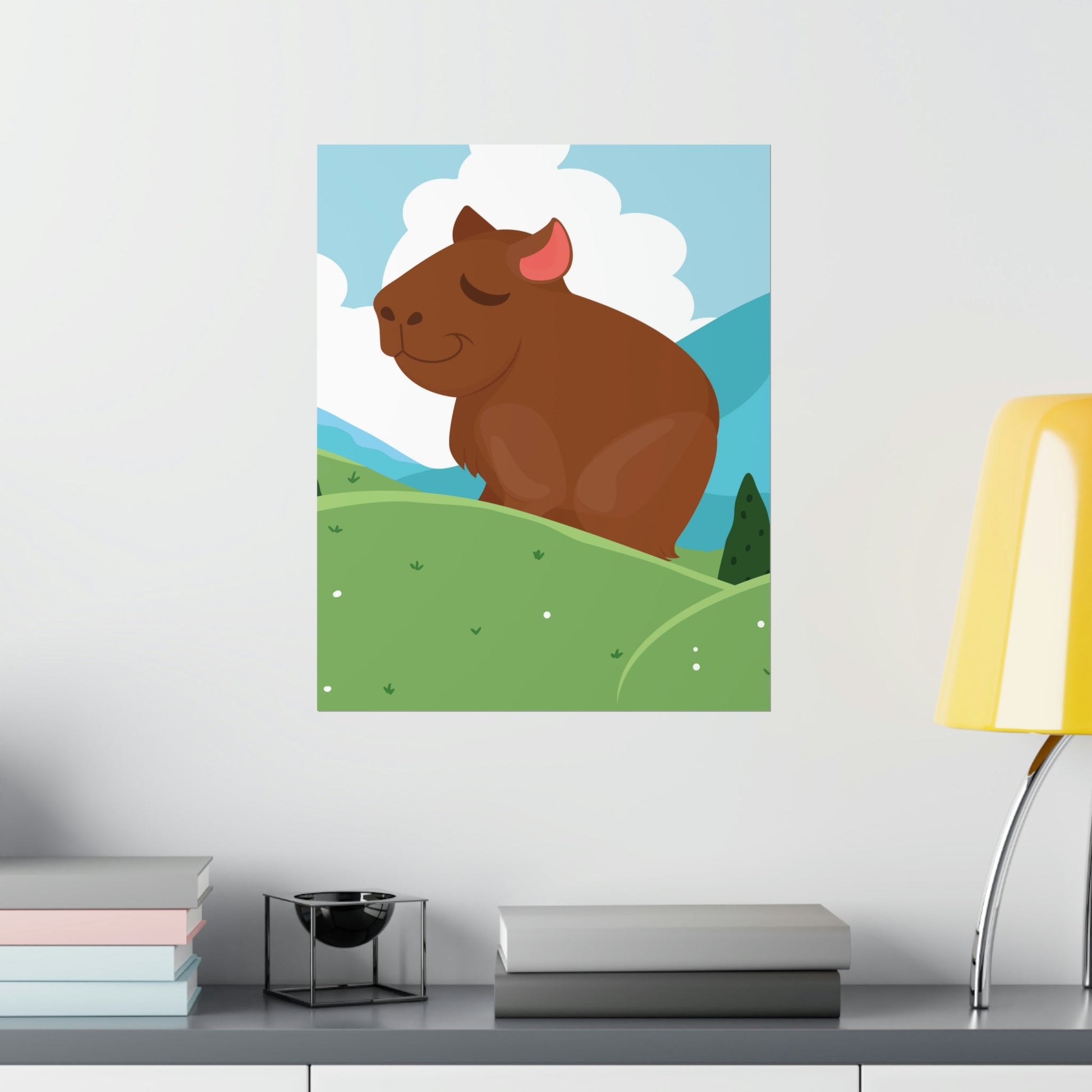 Mountain Wild Capybara Cute Funny Anime Art Cartoon Art Premium Matte Vertical Posters Ichaku [Perfect Gifts Selection]