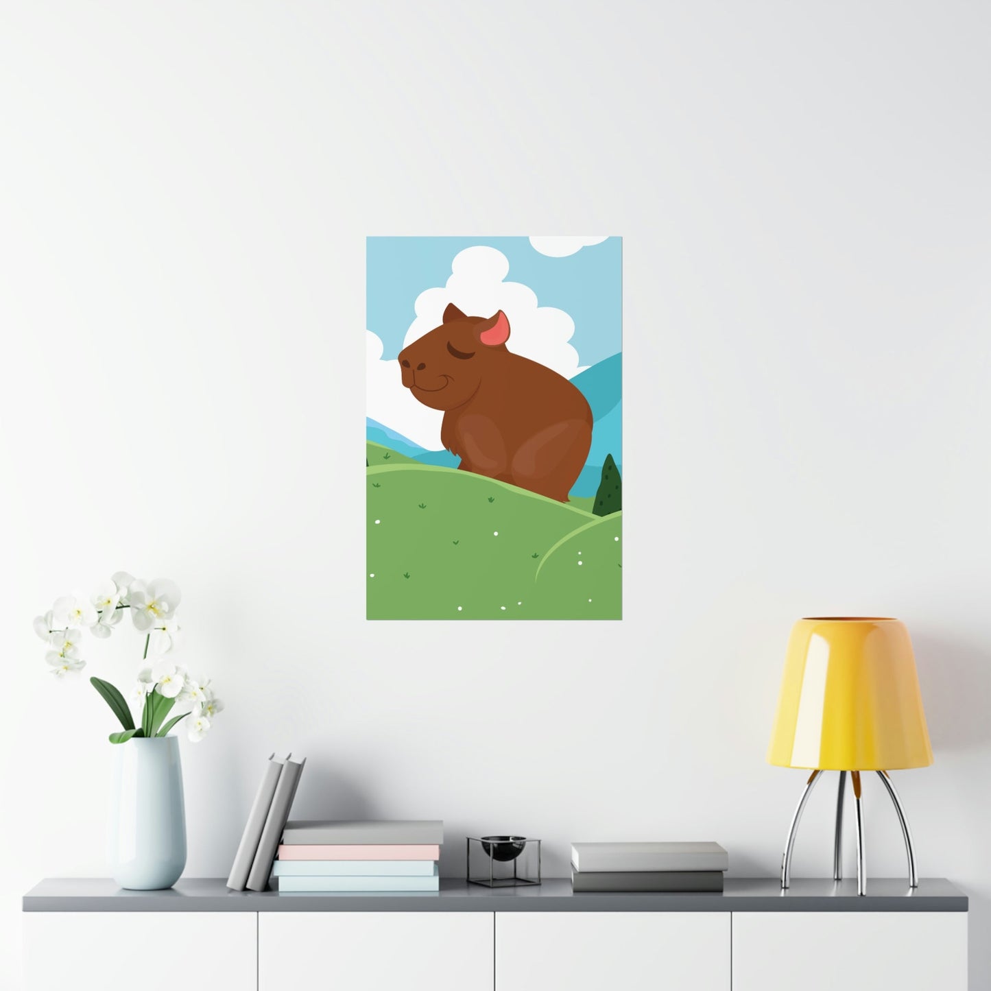 Mountain Wild Capybara Cute Funny Anime Art Cartoon Art Premium Matte Vertical Posters Ichaku [Perfect Gifts Selection]