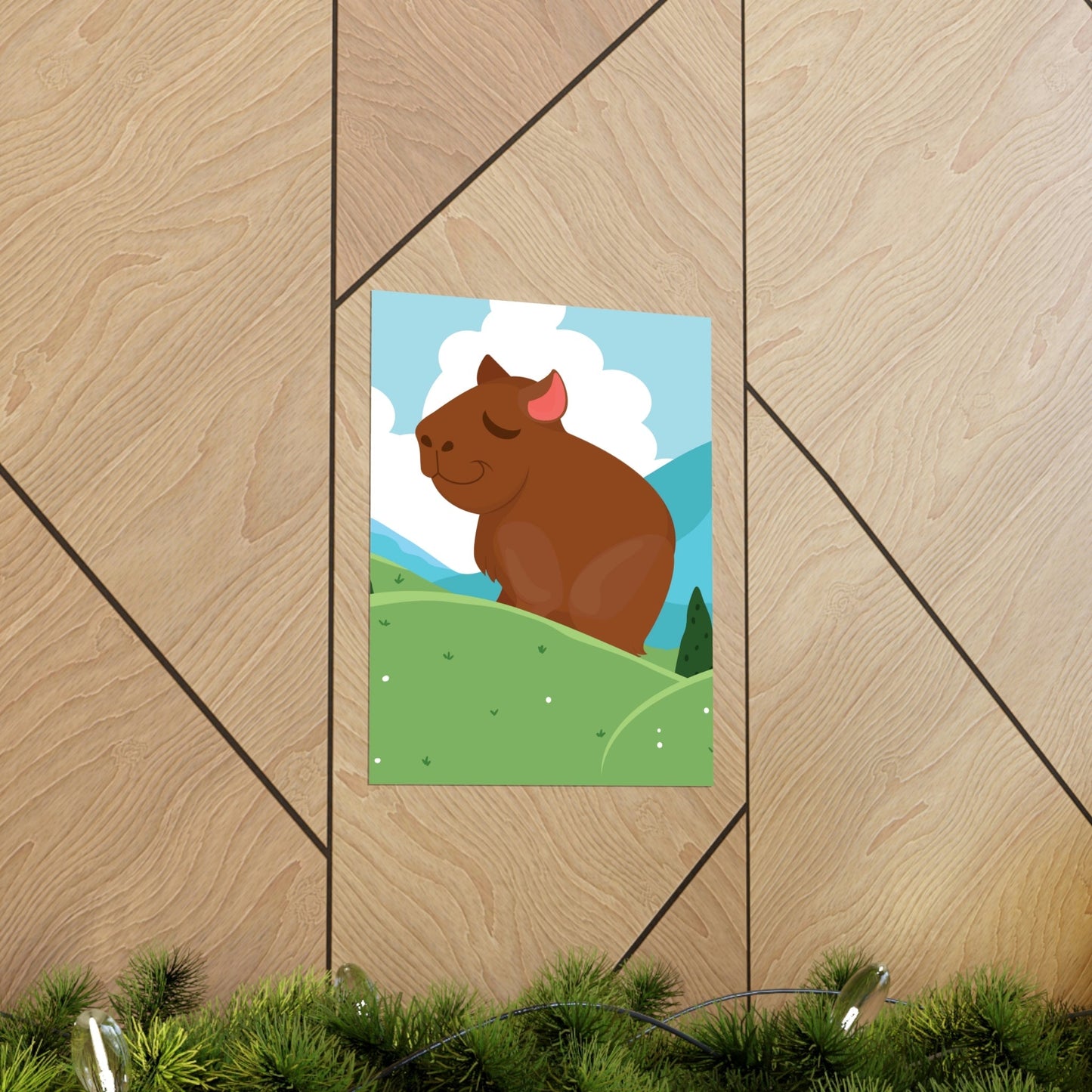 Mountain Wild Capybara Cute Funny Anime Art Cartoon Art Premium Matte Vertical Posters Ichaku [Perfect Gifts Selection]