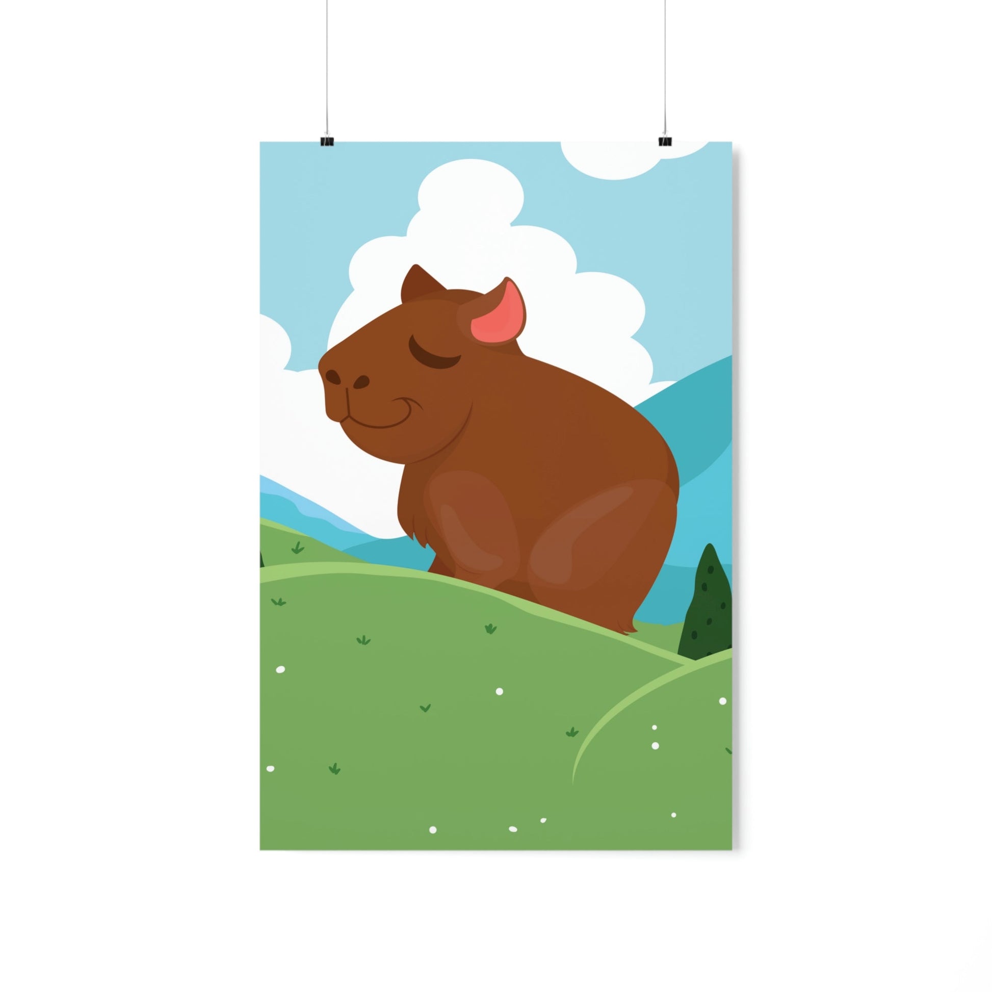 Mountain Wild Capybara Cute Funny Anime Art Cartoon Art Premium Matte Vertical Posters Ichaku [Perfect Gifts Selection]