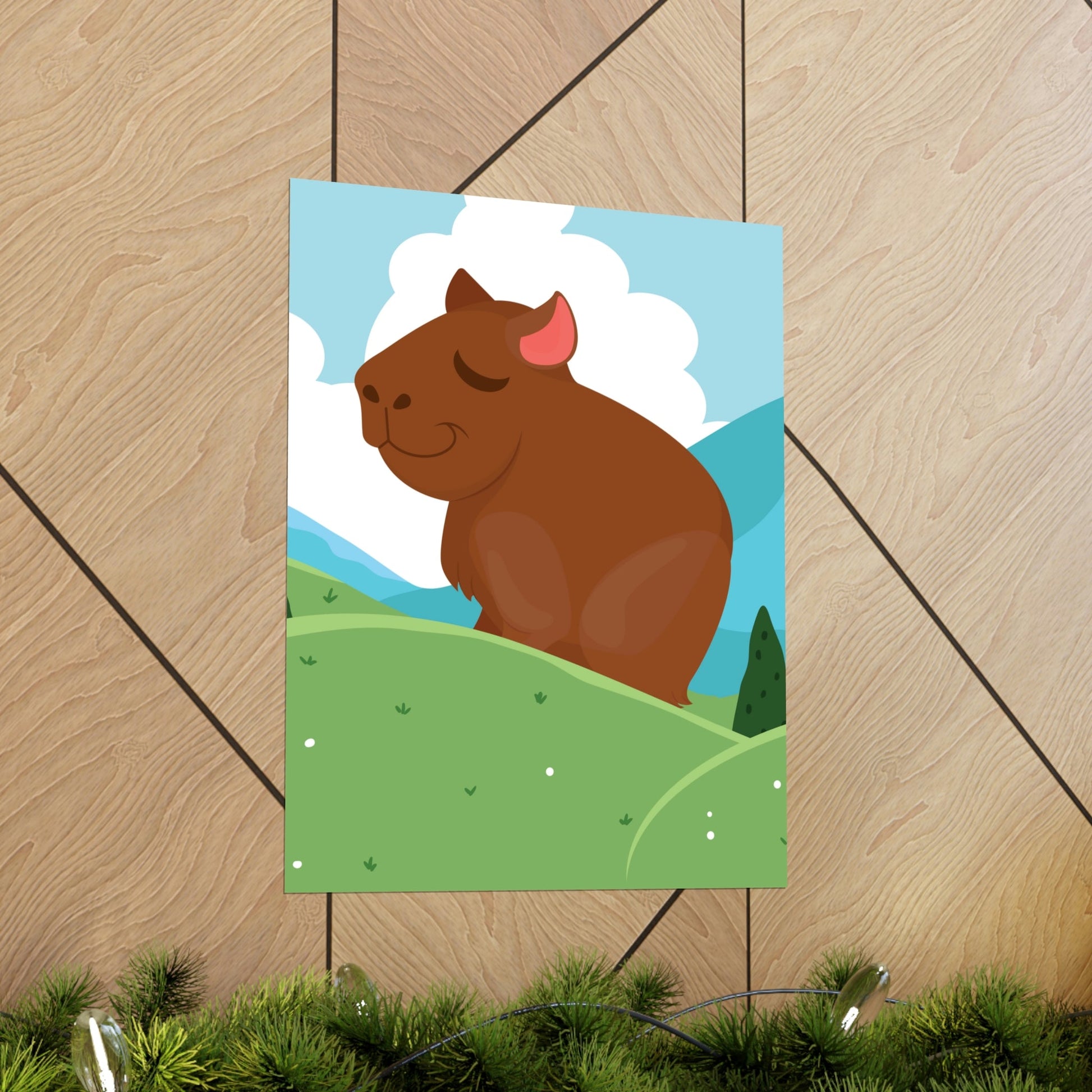 Mountain Wild Capybara Cute Funny Anime Art Cartoon Art Premium Matte Vertical Posters Ichaku [Perfect Gifts Selection]